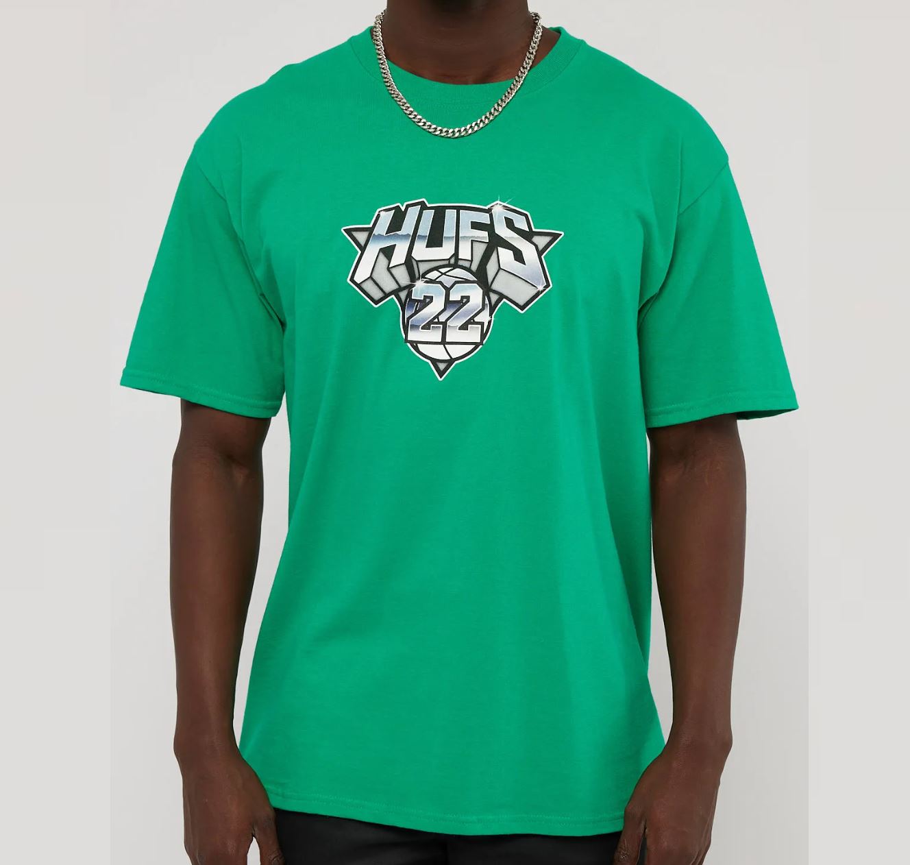 HUF Mens Green Short Sleeve T-Shirt Size Large (New)