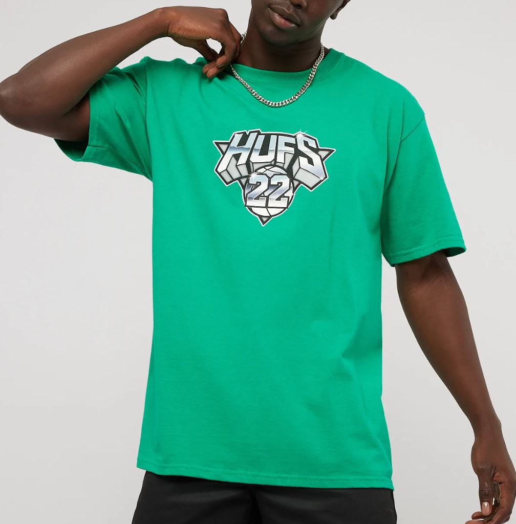 HUF Mens Green Short Sleeve T-Shirt Size Large (New)