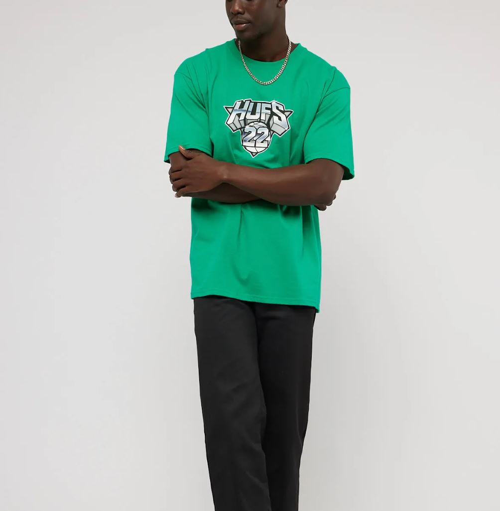 HUF Mens Green Short Sleeve T-Shirt Size Large (New)