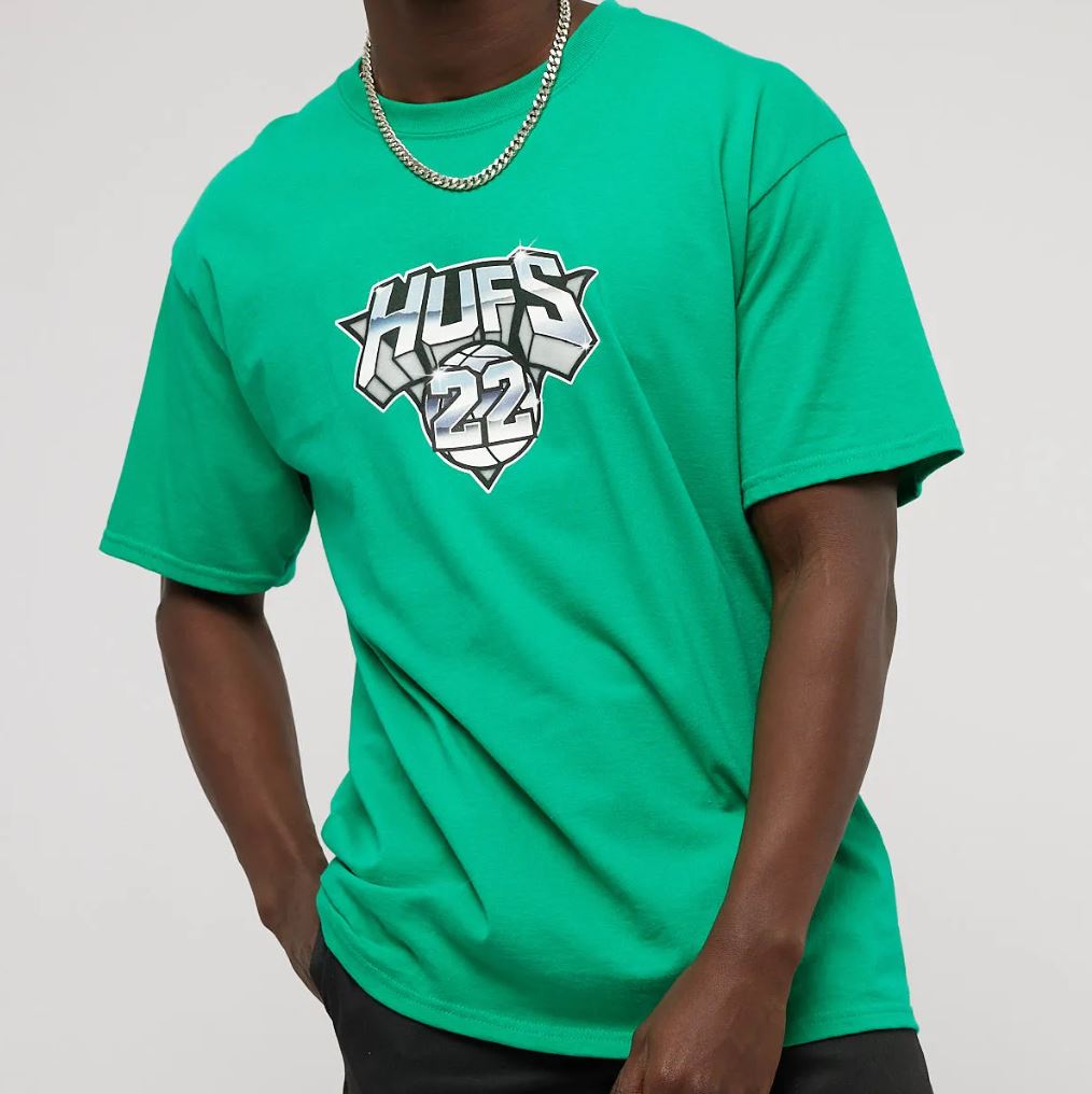 HUF Mens Green Short Sleeve T-Shirt Size Large (New)