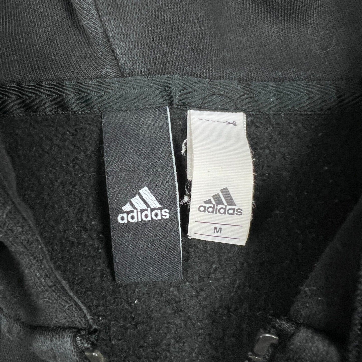 adidas Womens Black Full Zip Sleeve Print Hoodie Size Medium