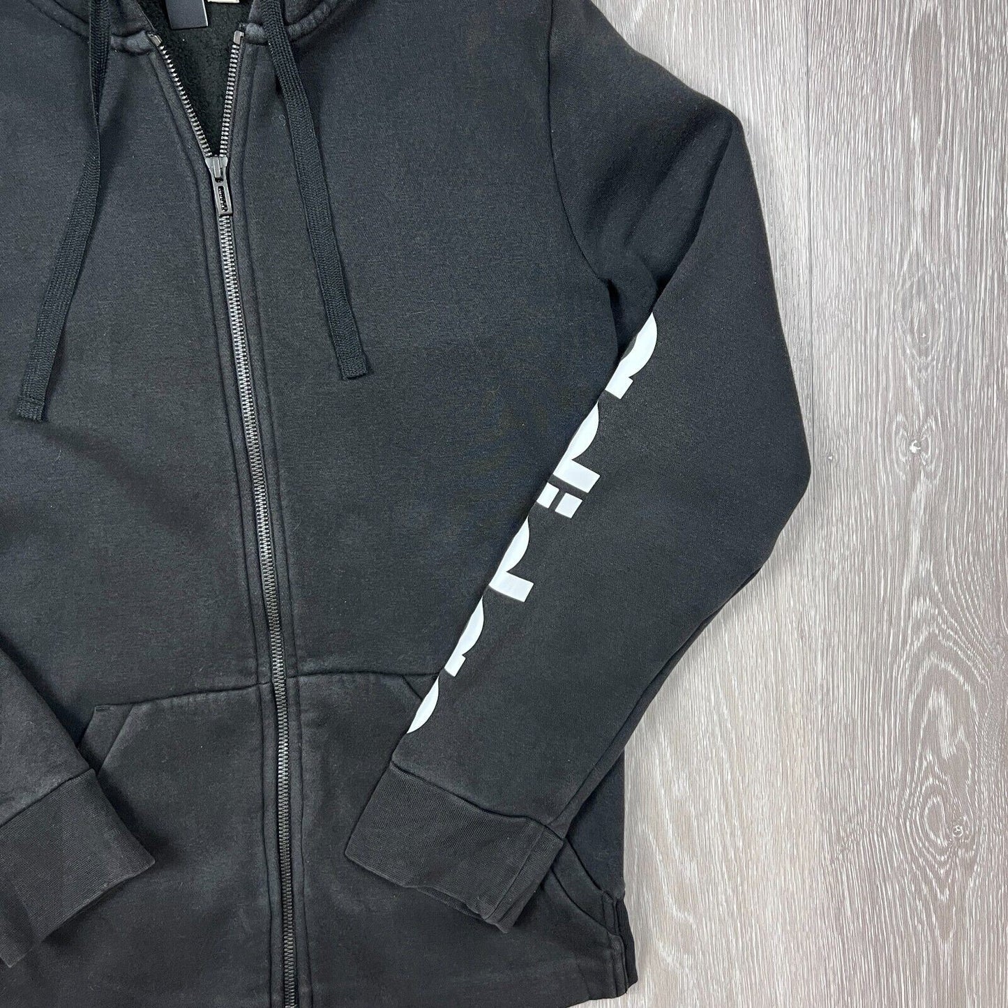 adidas Womens Black Full Zip Sleeve Print Hoodie Size Medium