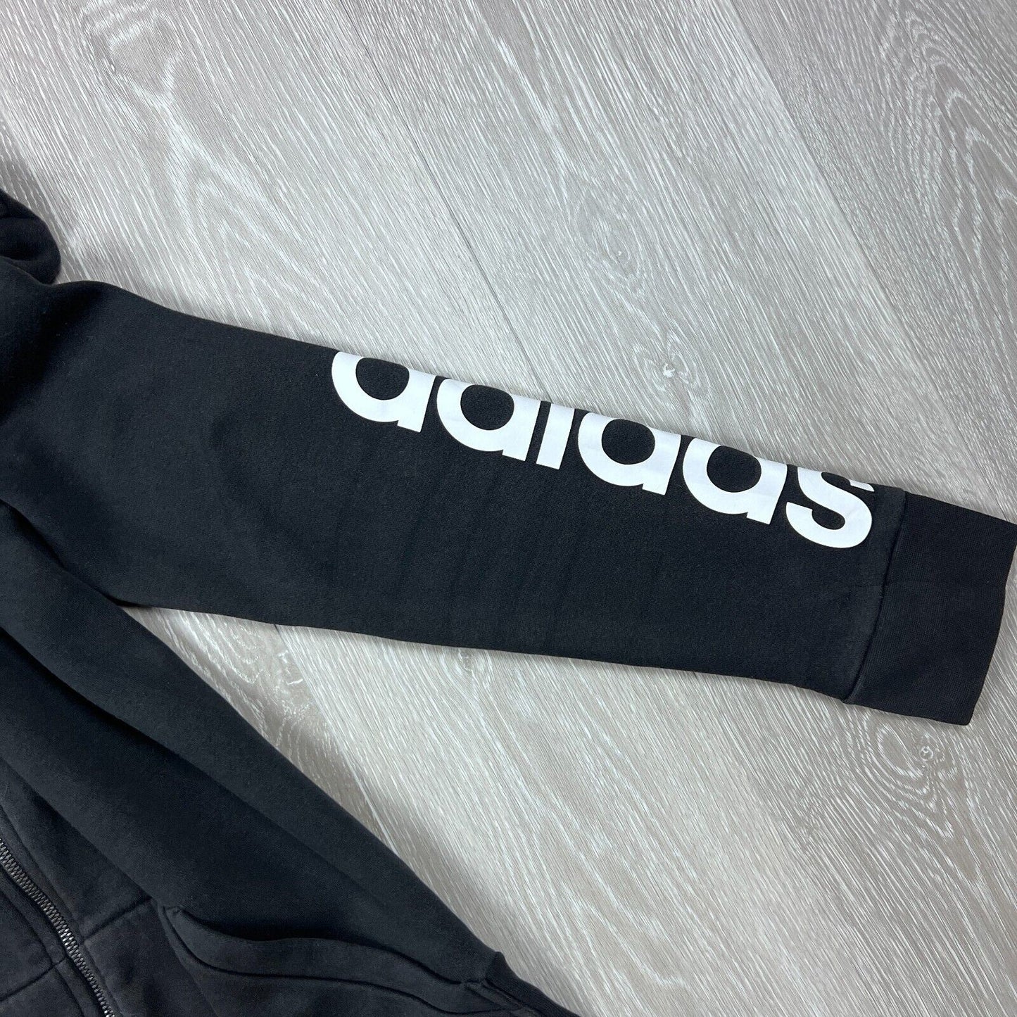 adidas Womens Black Full Zip Sleeve Print Hoodie Size Medium