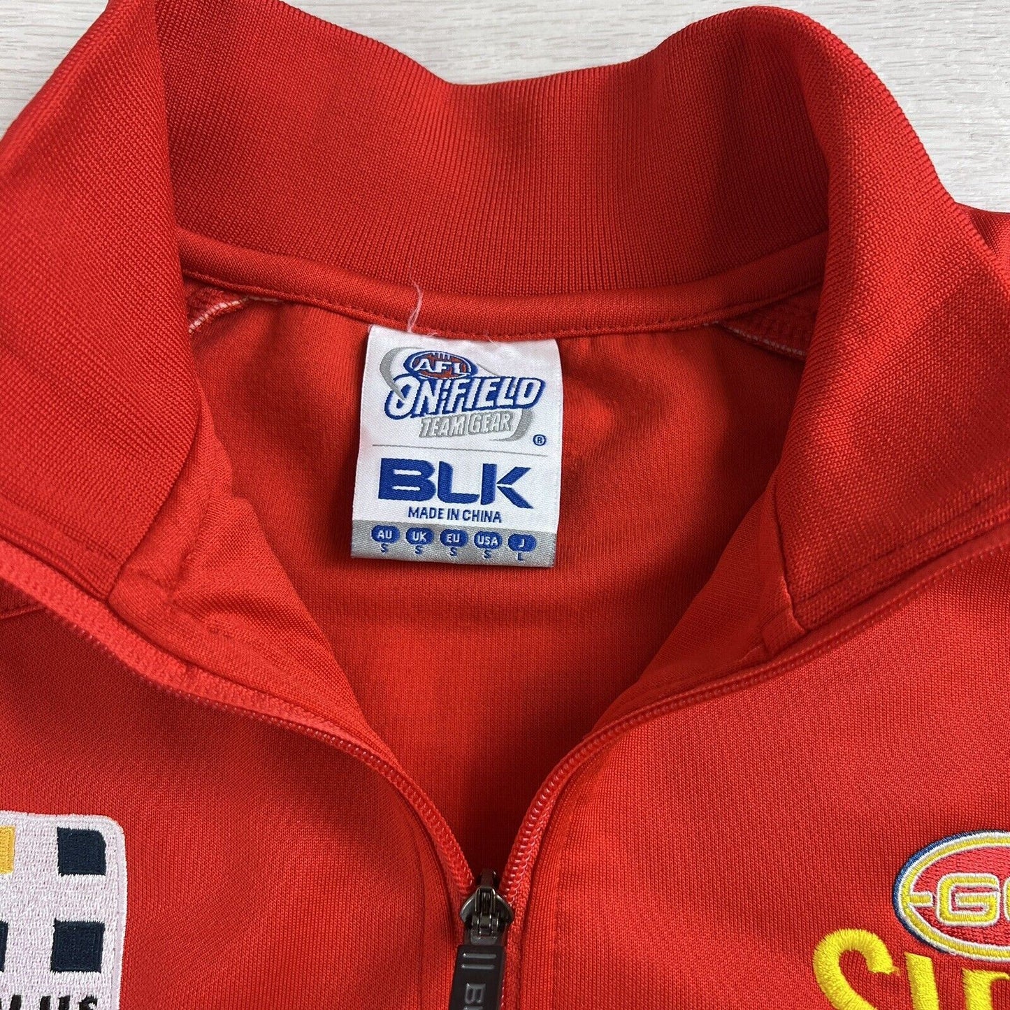 BLK Gold Coast Suns AFL Full Zip Red Track Jacket Size Small (Measures M)