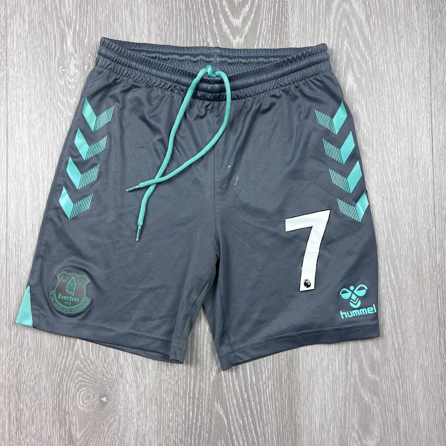 Hummel Everton FC Football Shorts Grey Kids Size 10 Years