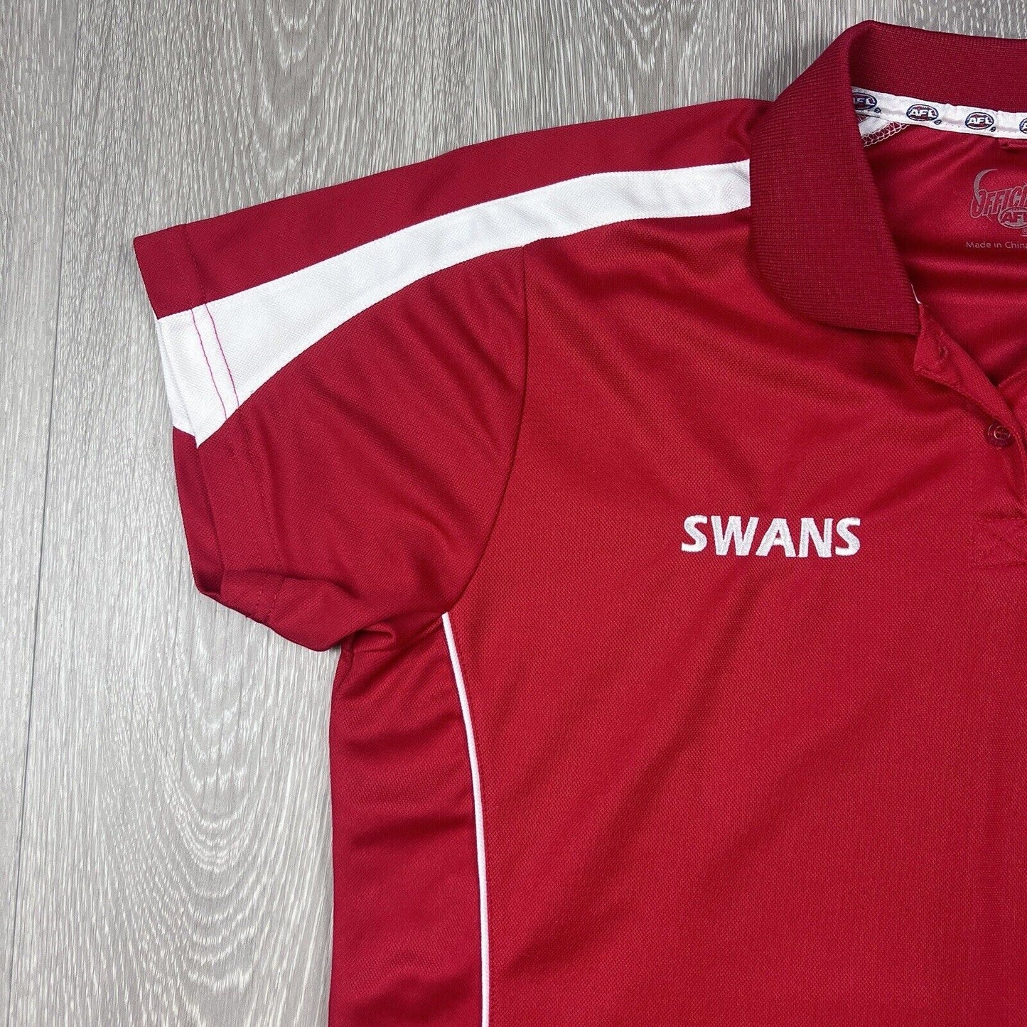Sydney Swans Official AFL Womens Red Polo Shirt Size 16