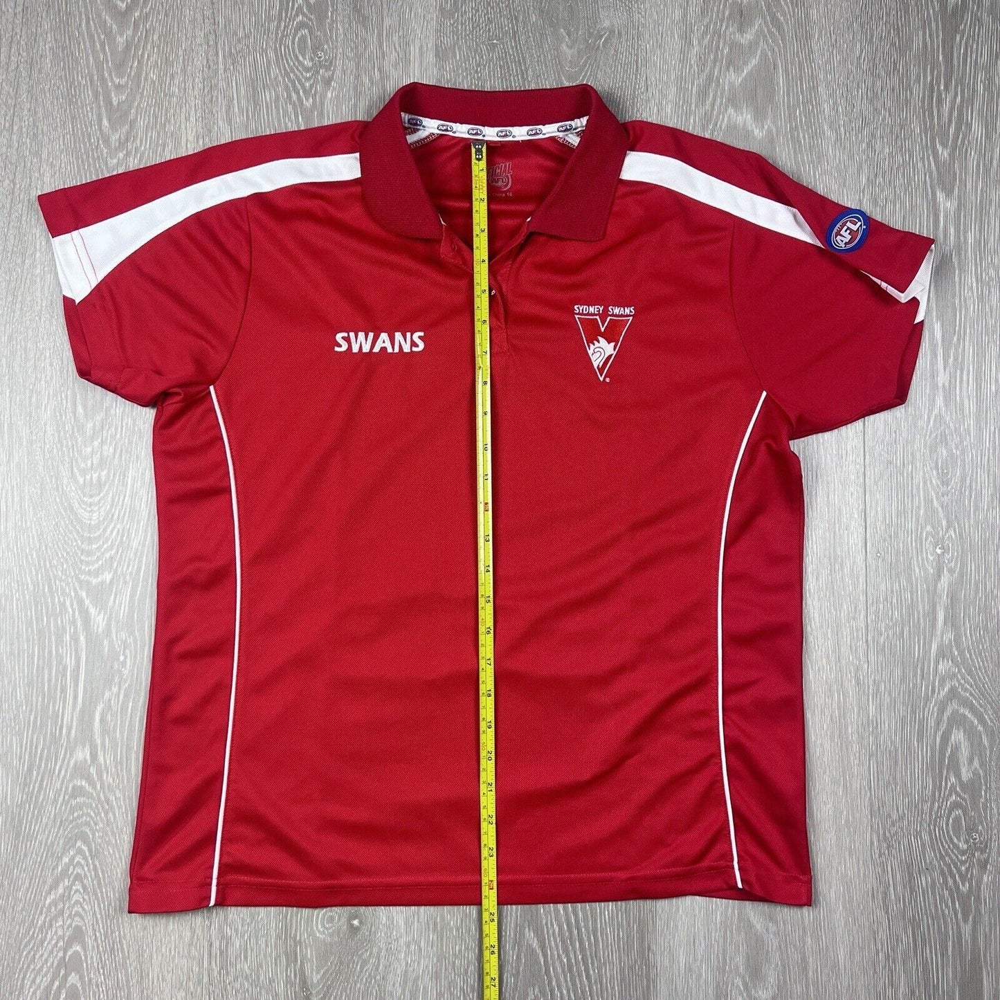 Sydney Swans Official AFL Womens Red Polo Shirt Size 16