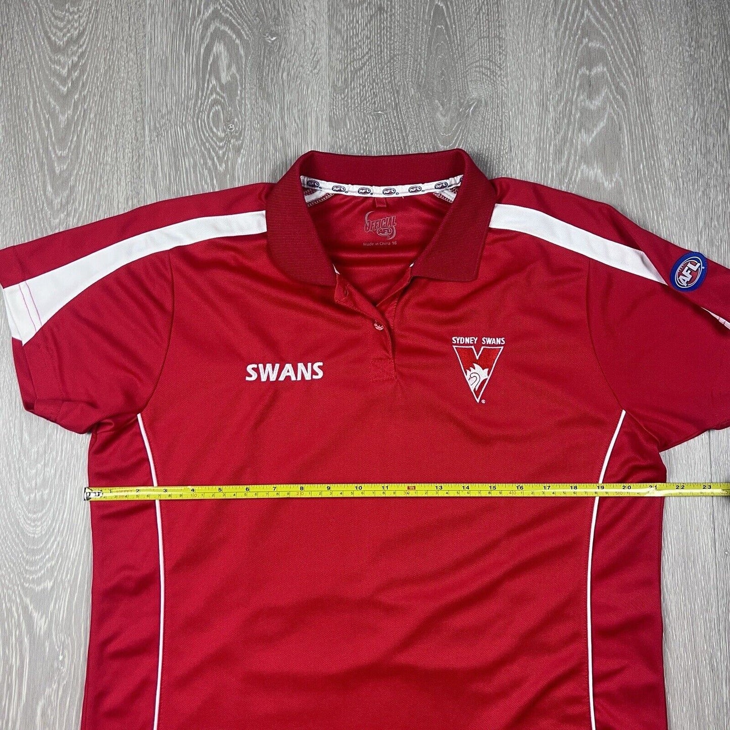 Sydney Swans Official AFL Womens Red Polo Shirt Size 16