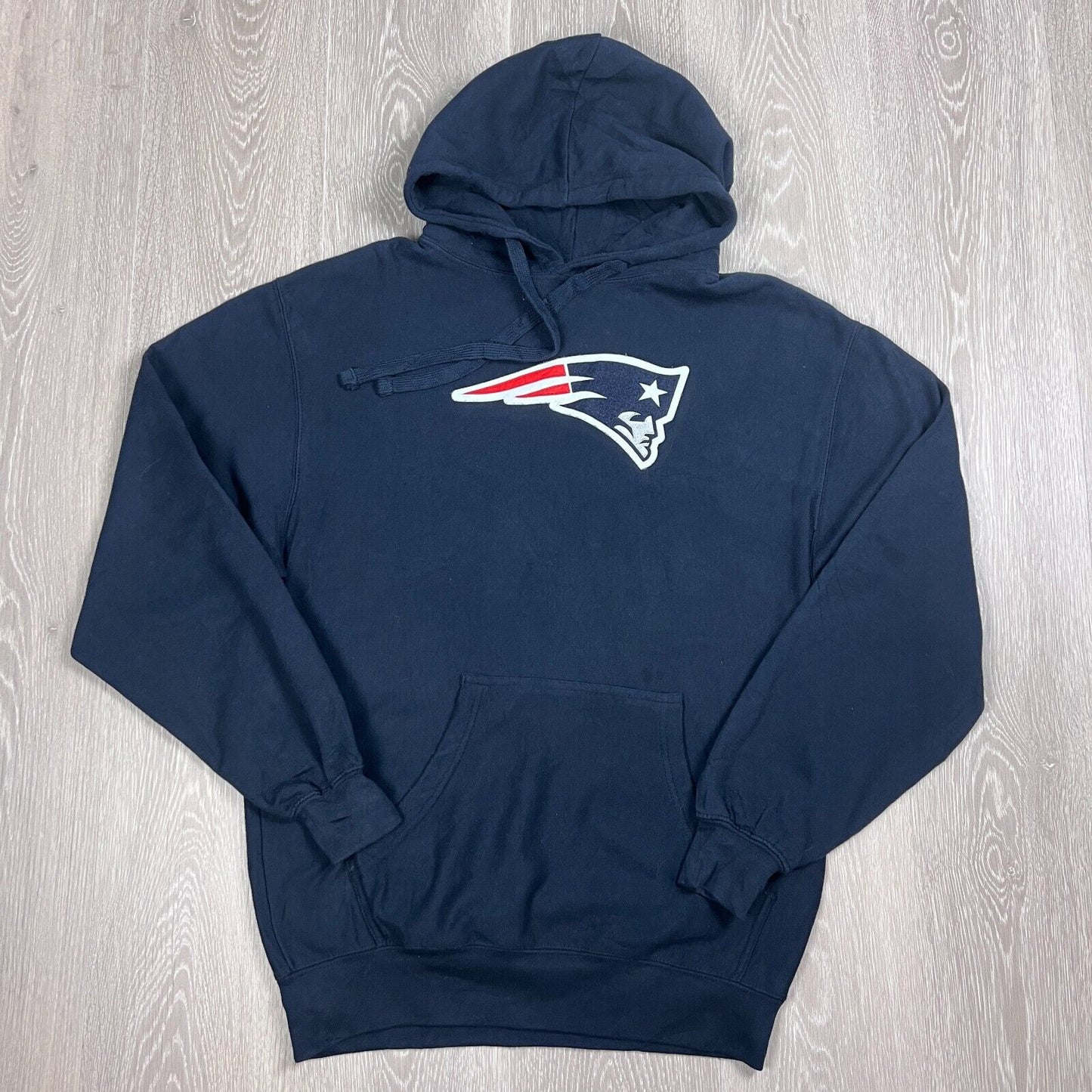 NFL New England Patriots Mens Navy Blue Pullover Hoodie Size Medium