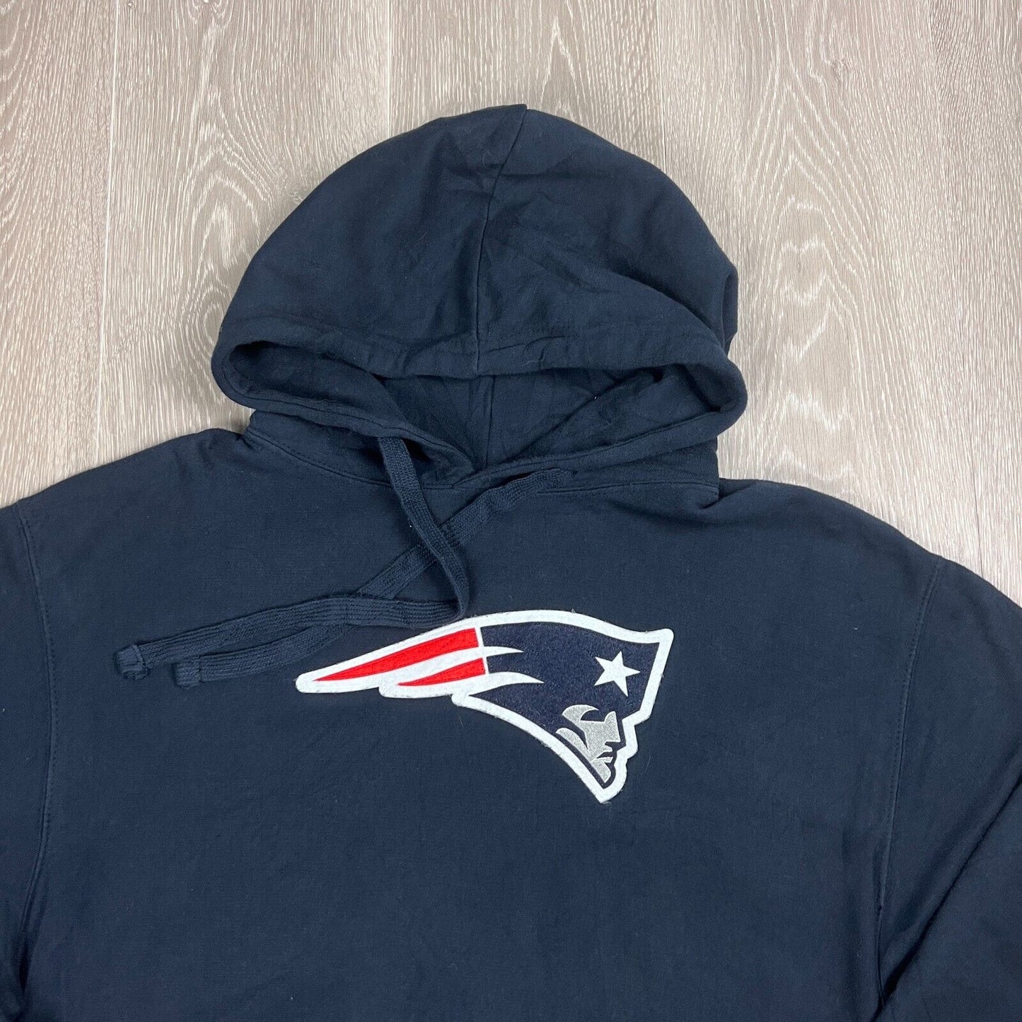 NFL New England Patriots Mens Navy Blue Pullover Hoodie Size Medium
