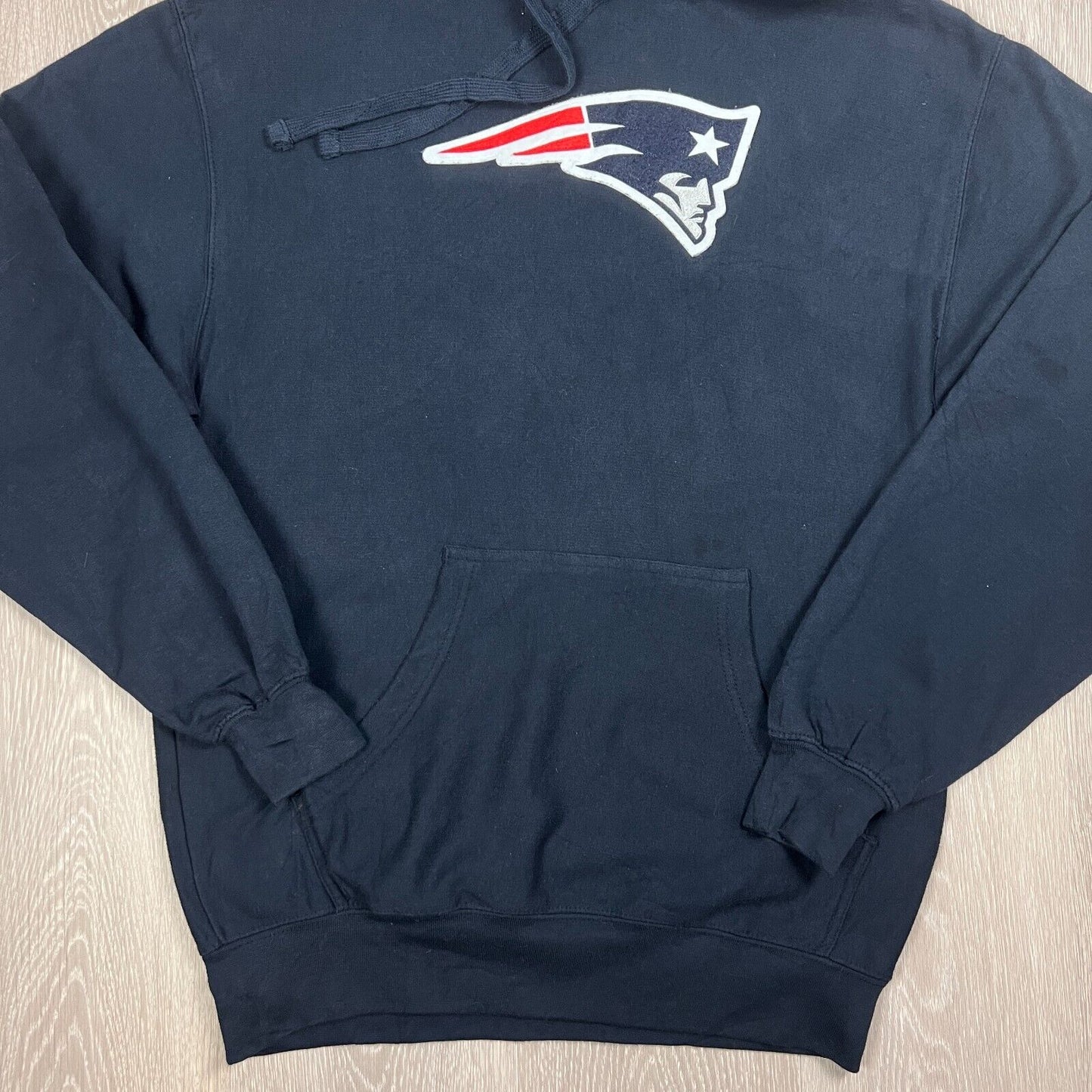 NFL New England Patriots Mens Navy Blue Pullover Hoodie Size Medium