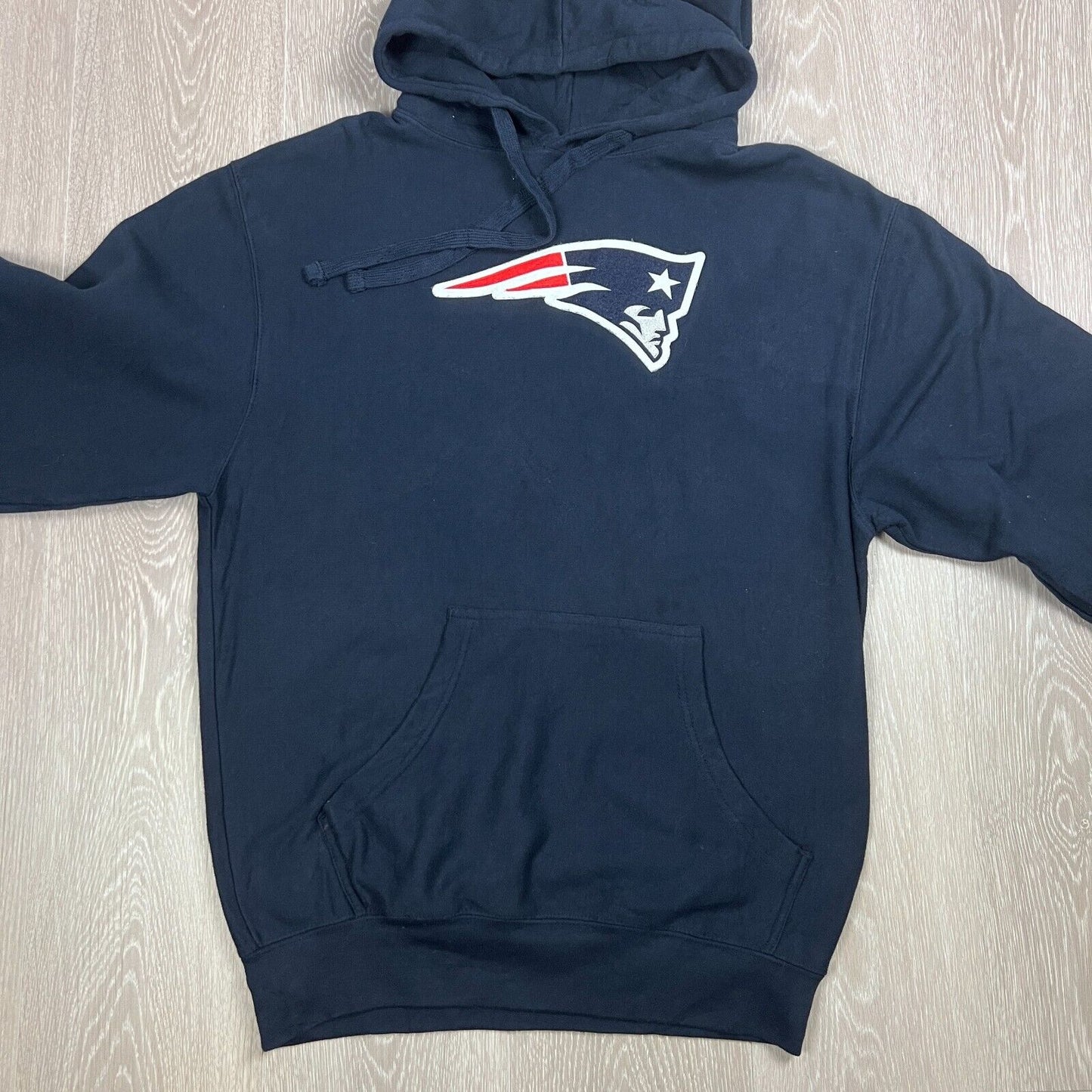 NFL New England Patriots Mens Navy Blue Pullover Hoodie Size Medium