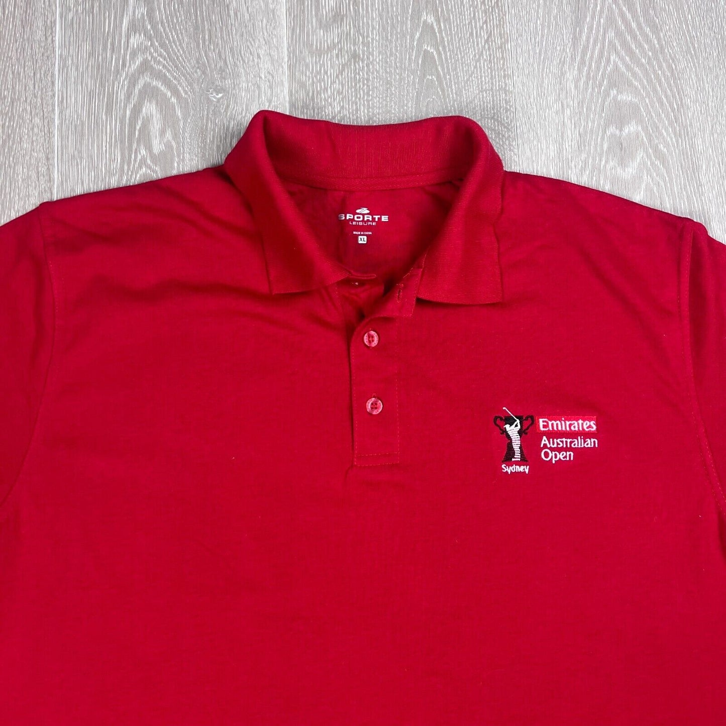 Sporte Leisure Emirates Australian Open Sydney Mens Red Polo Size XL