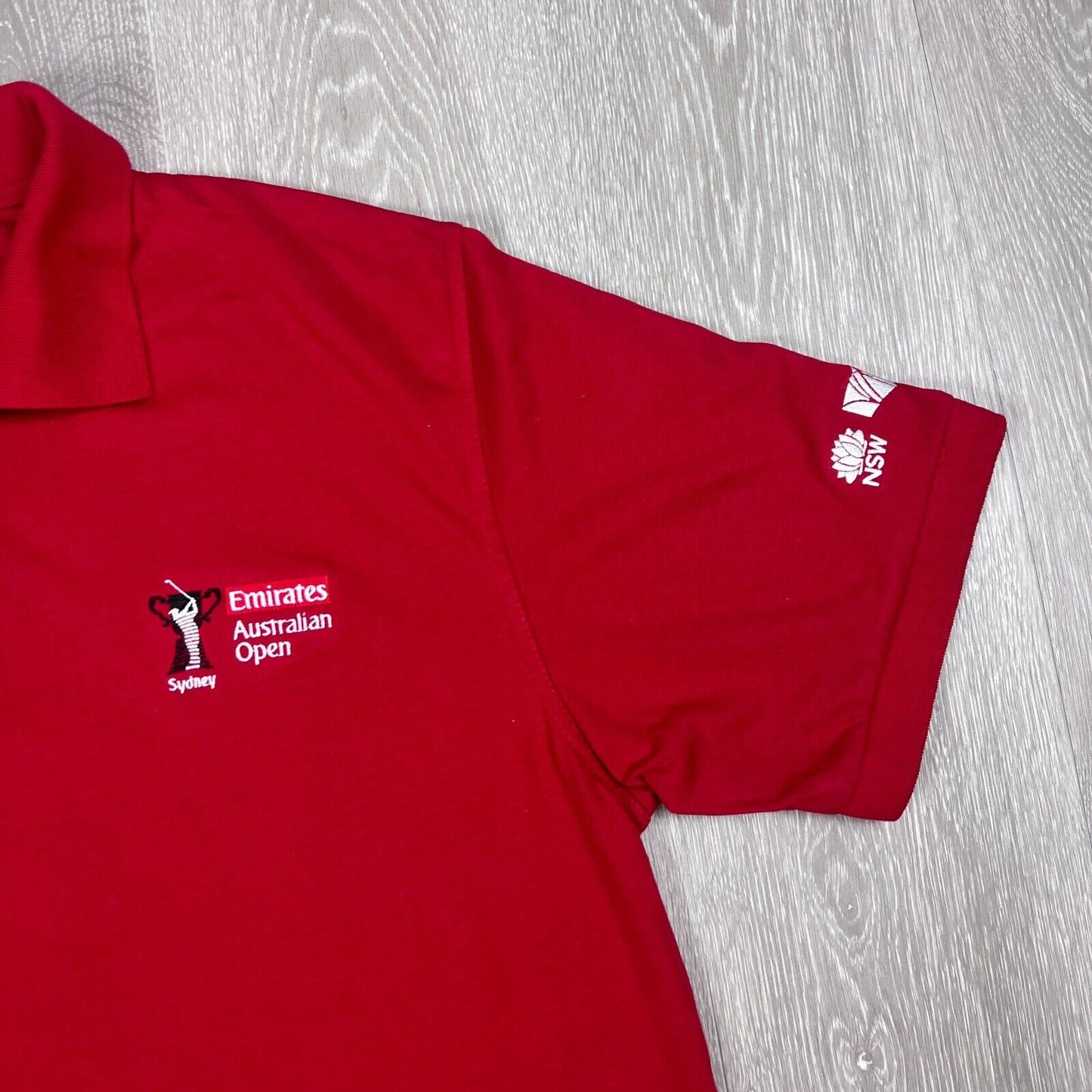Sporte Leisure Emirates Australian Open Sydney Mens Red Polo Size XL