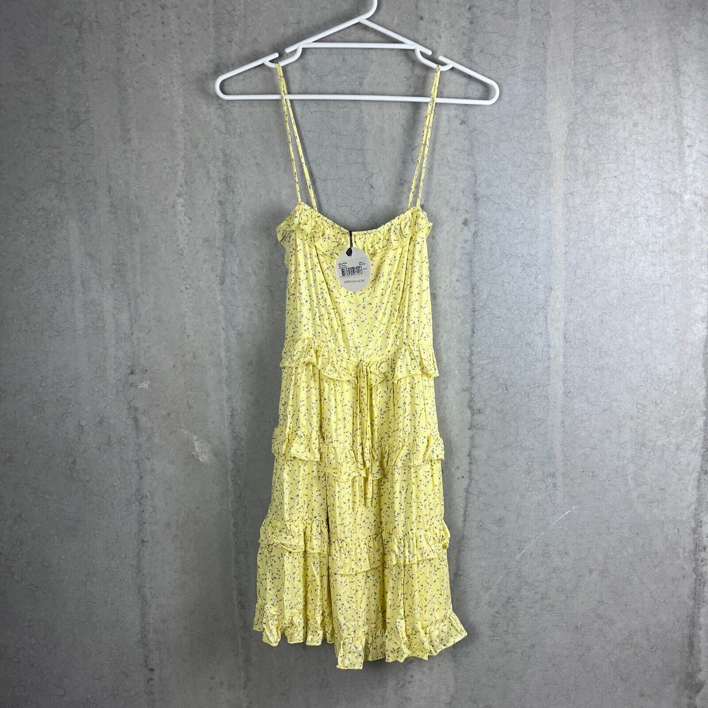 Atmos&Here Abbey Ruffle Mini Dress Yellow Floral Size 10 (New)