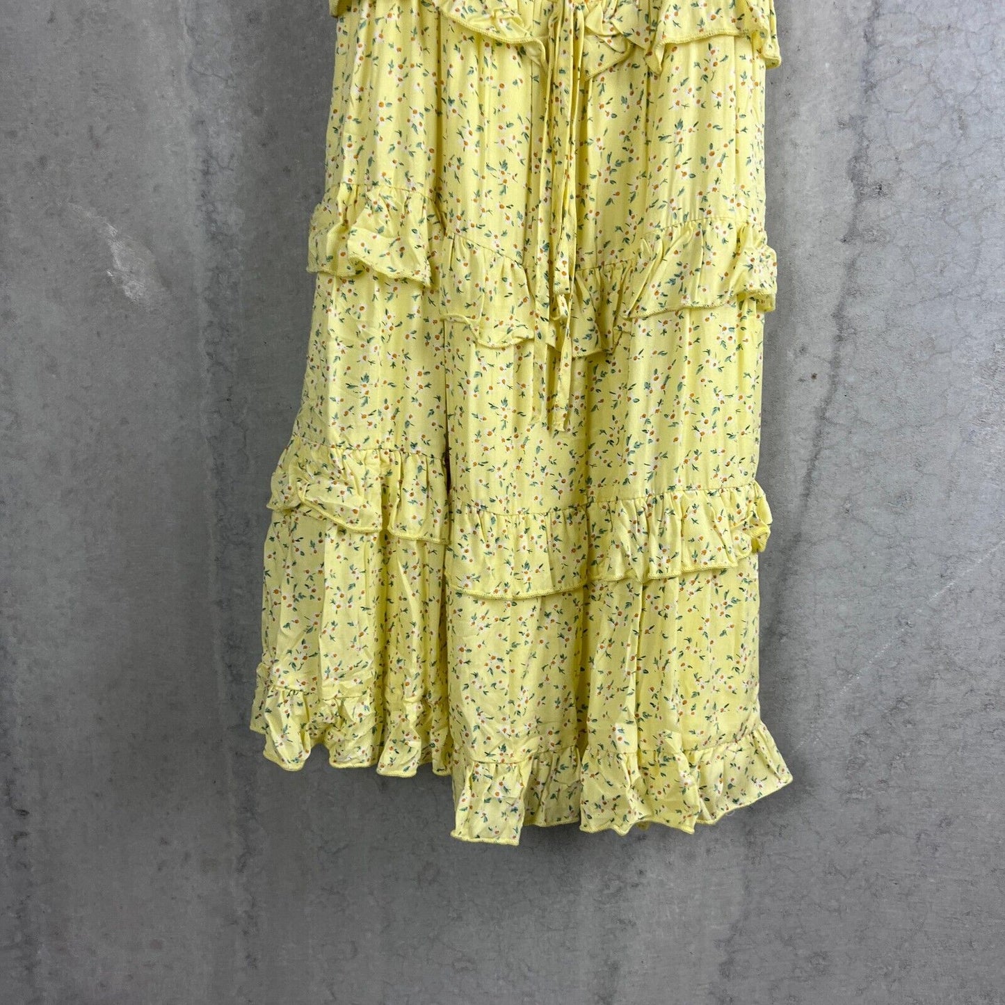 Atmos&Here Abbey Ruffle Mini Dress Yellow Floral Size 10 (New)