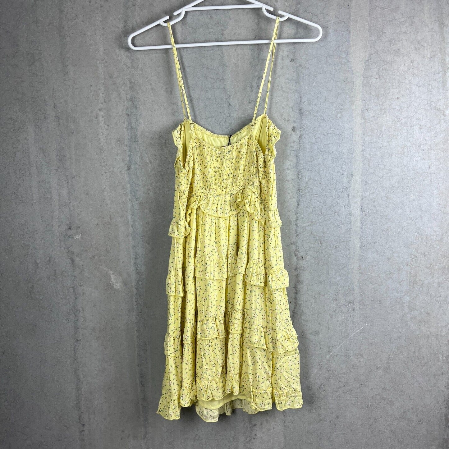 Atmos&Here Abbey Ruffle Mini Dress Yellow Floral Size 10 (New)