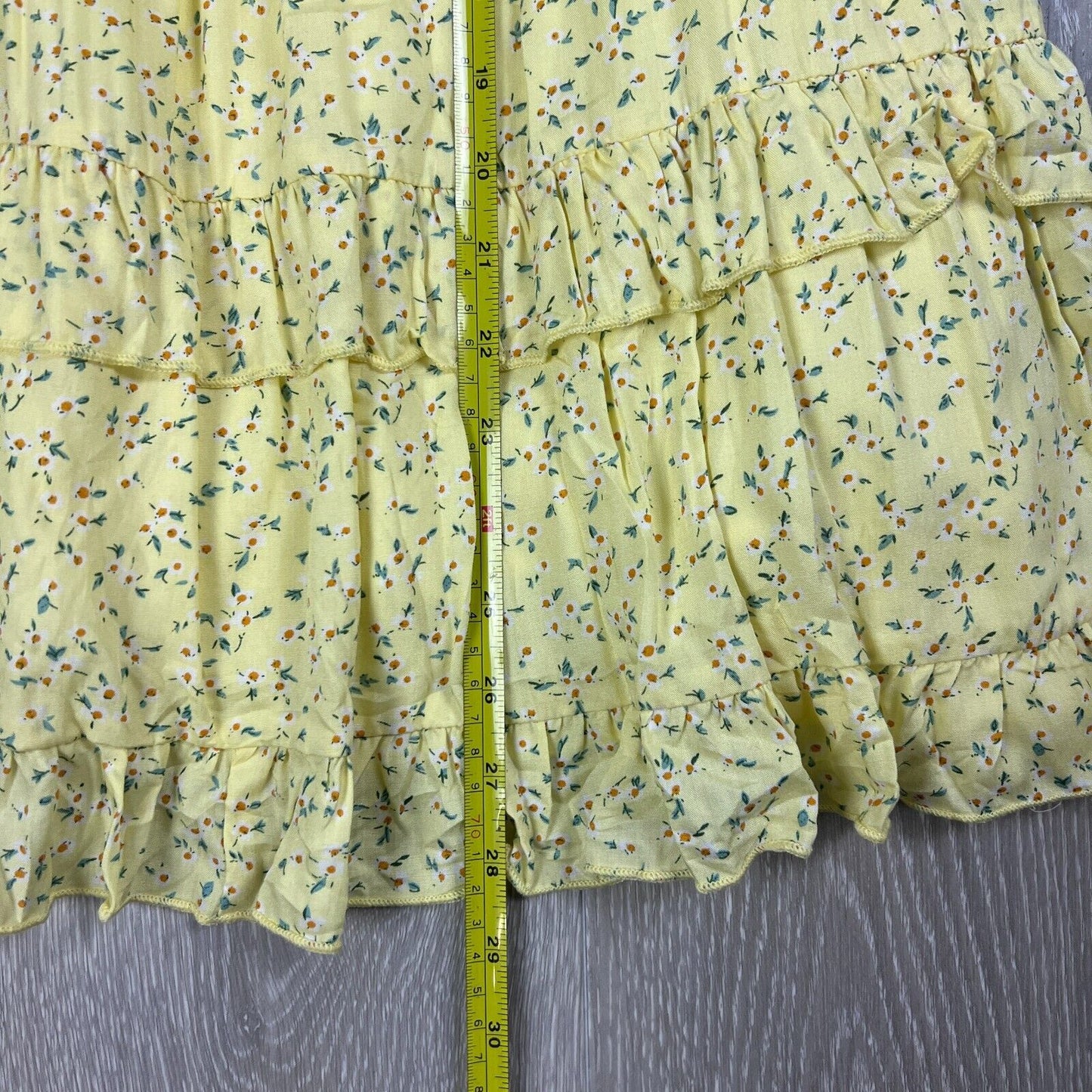Atmos&Here Abbey Ruffle Mini Dress Yellow Floral Size 10 (New)