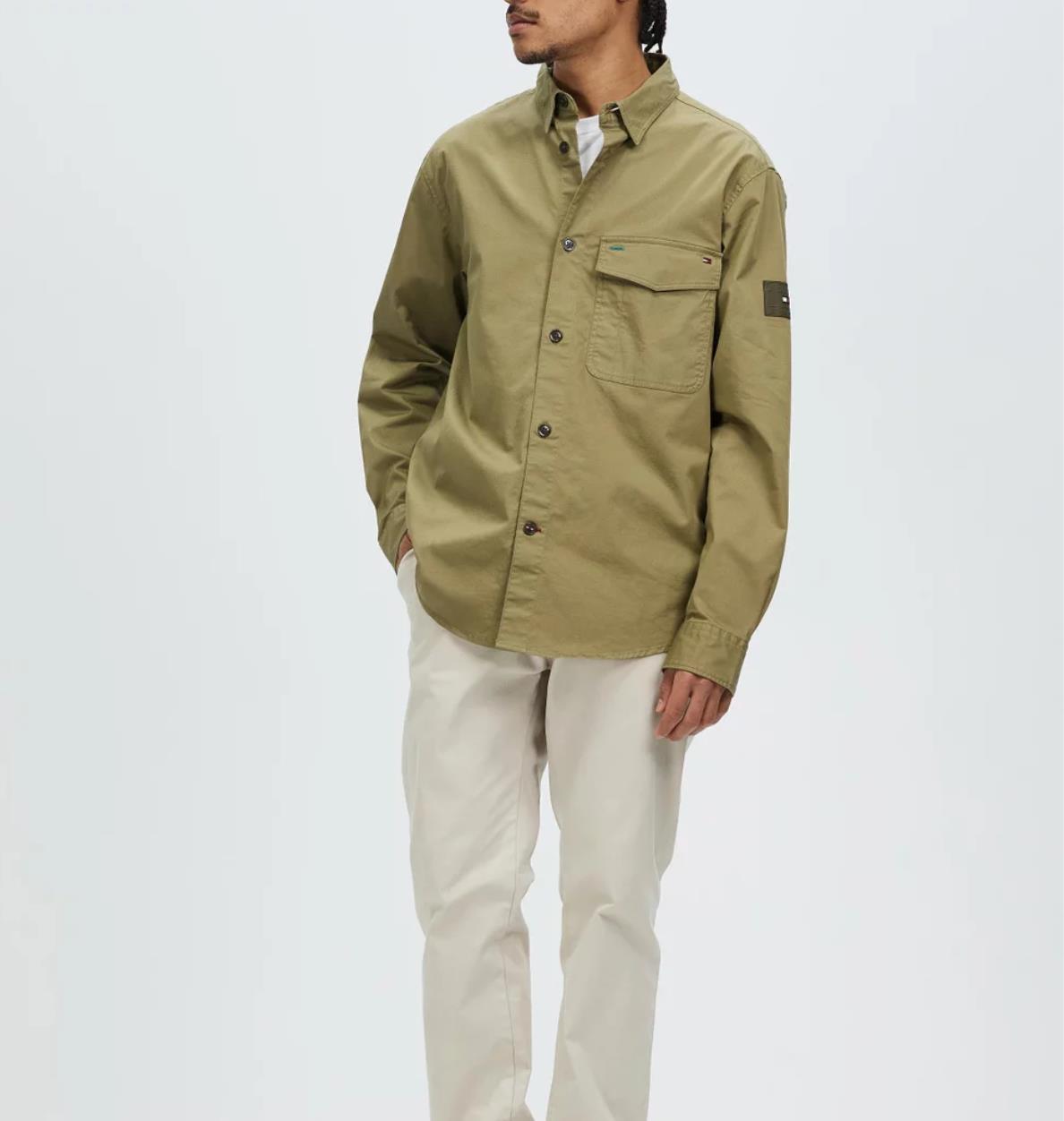 Tommy Hilfiger Lightweight Twill Khaki Overshirt Size M (New)