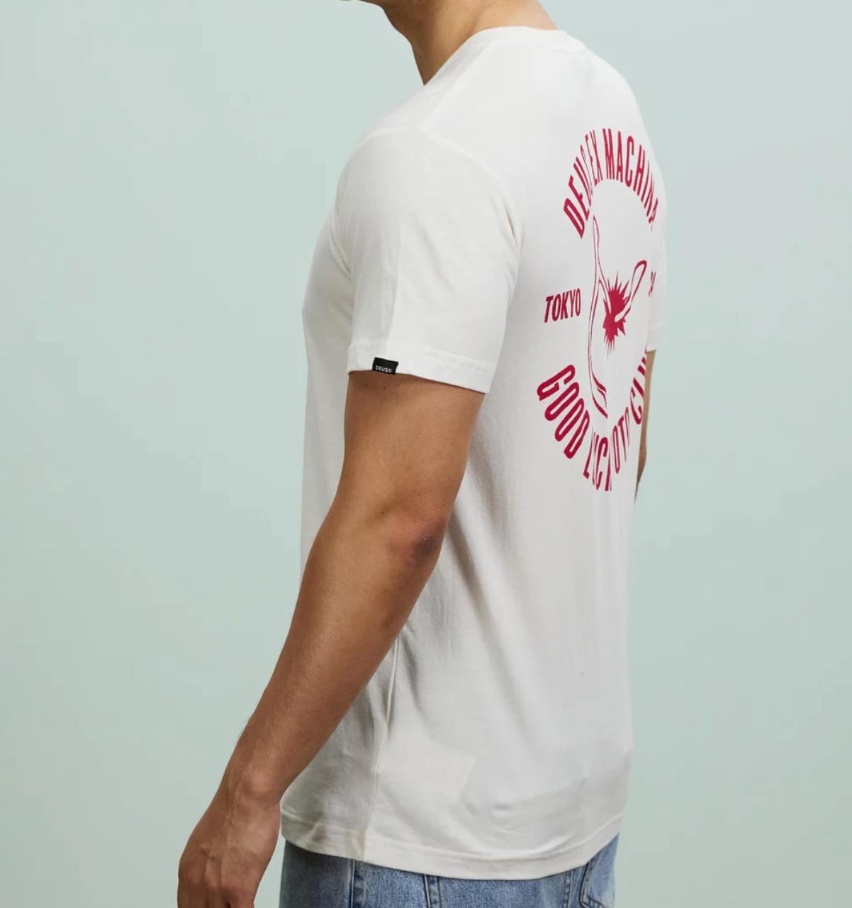 Deus ex Machina Custom Motorcycles Mens Vintage White T-Shirt Size 2XL (New)
