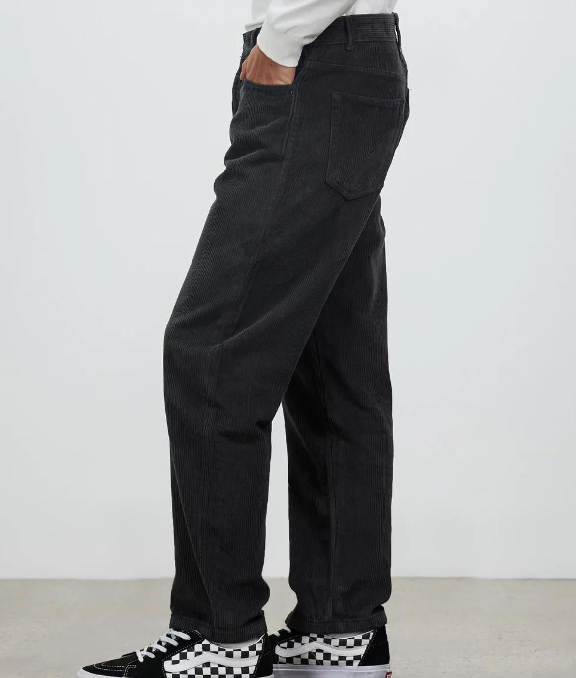 Thrills Mens Slacker Cord Jeans Charcoal Relaxed Fit Size 28 (New)