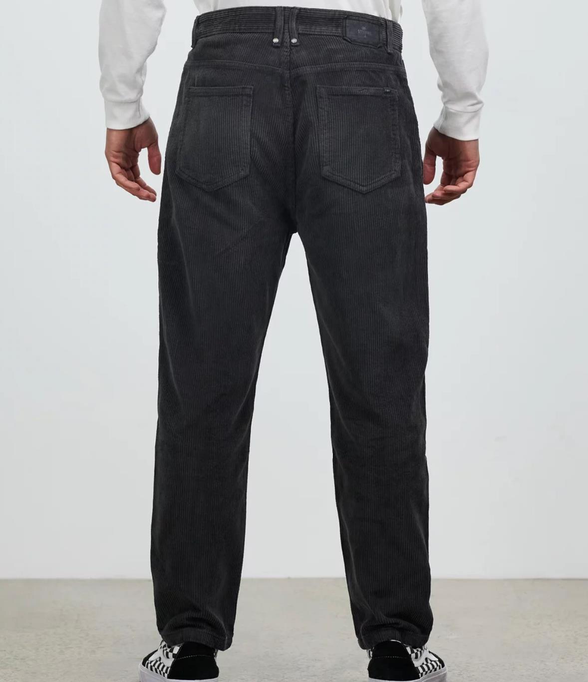 Thrills Mens Slacker Cord Jeans Charcoal Relaxed Fit Size 28 (New)