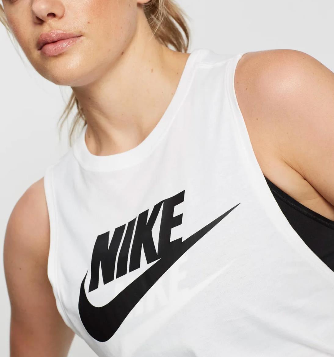 Nike Womens White Activewear Tank Top Size Large (New)
