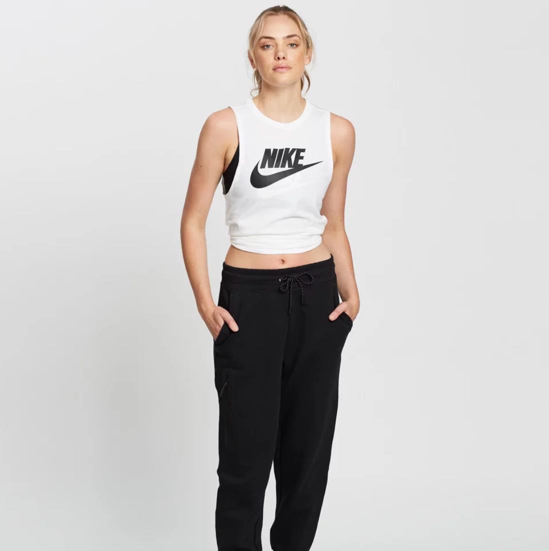 Nike Womens White Activewear Tank Top Size Large (New)