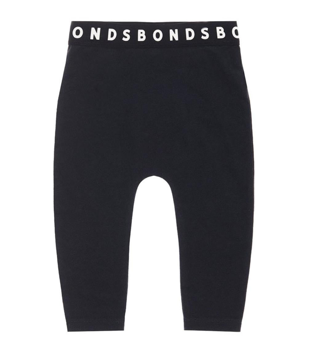 Bonds Stretchies Leggings Black Size 0 (6-12 Months) - 2 Pairs