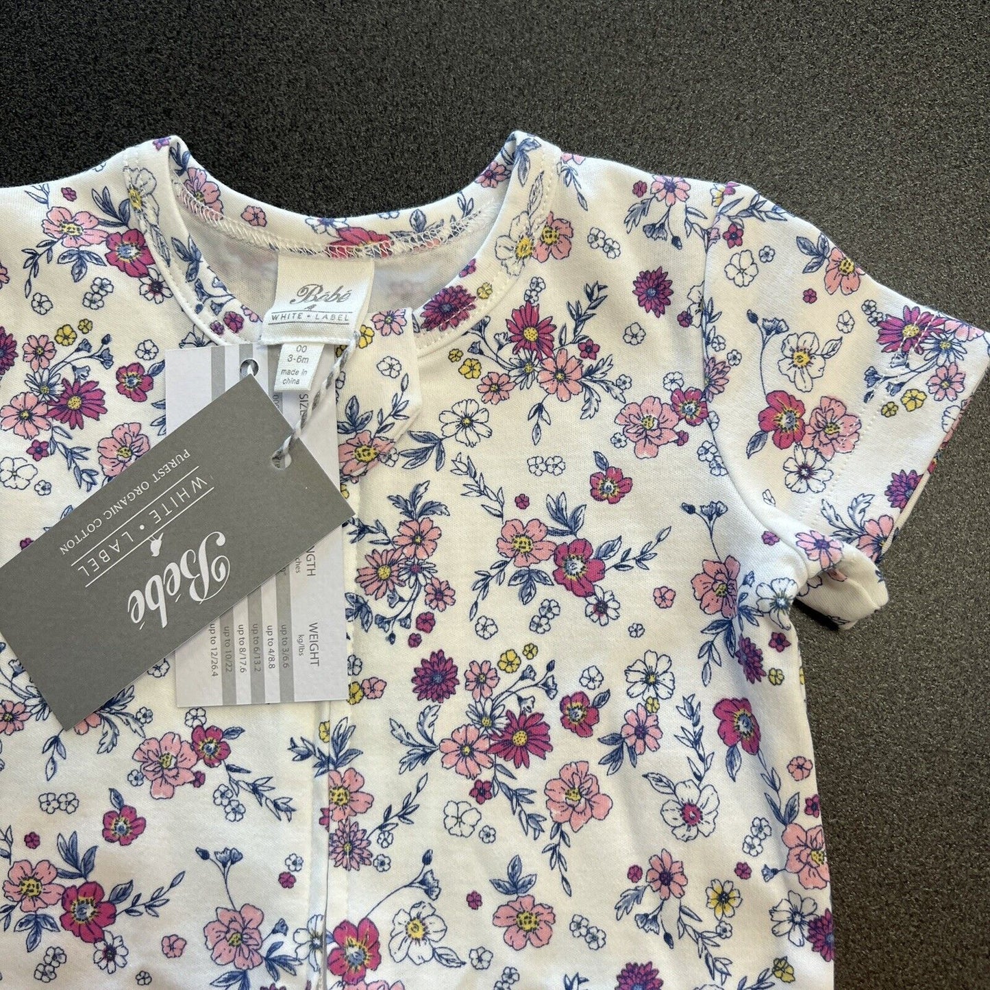 Bebe White Label Babies One Piece Size 00 / 3-6 Months (New)