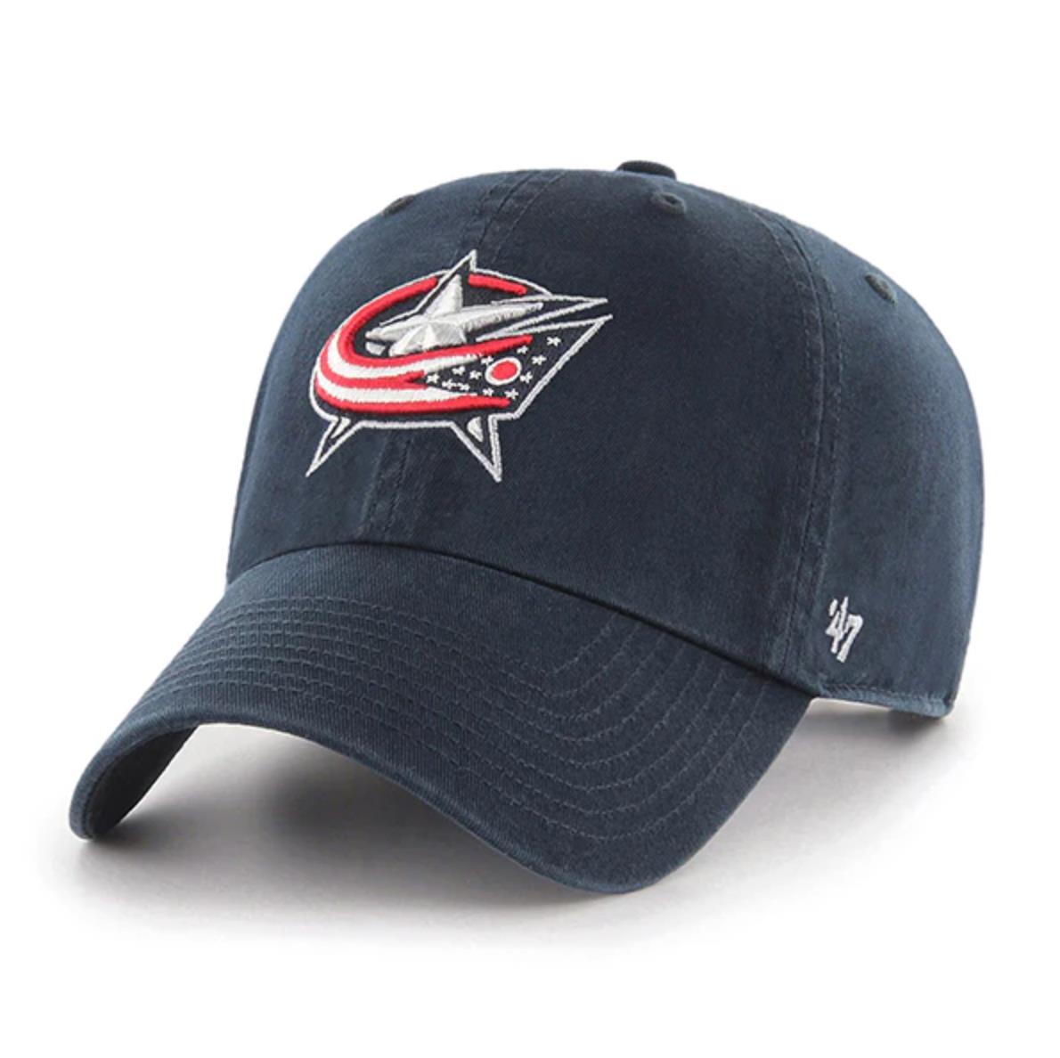 47 Brand NHL Columbus Blue Jackets Clean Up Strapback Hat Cap (New)