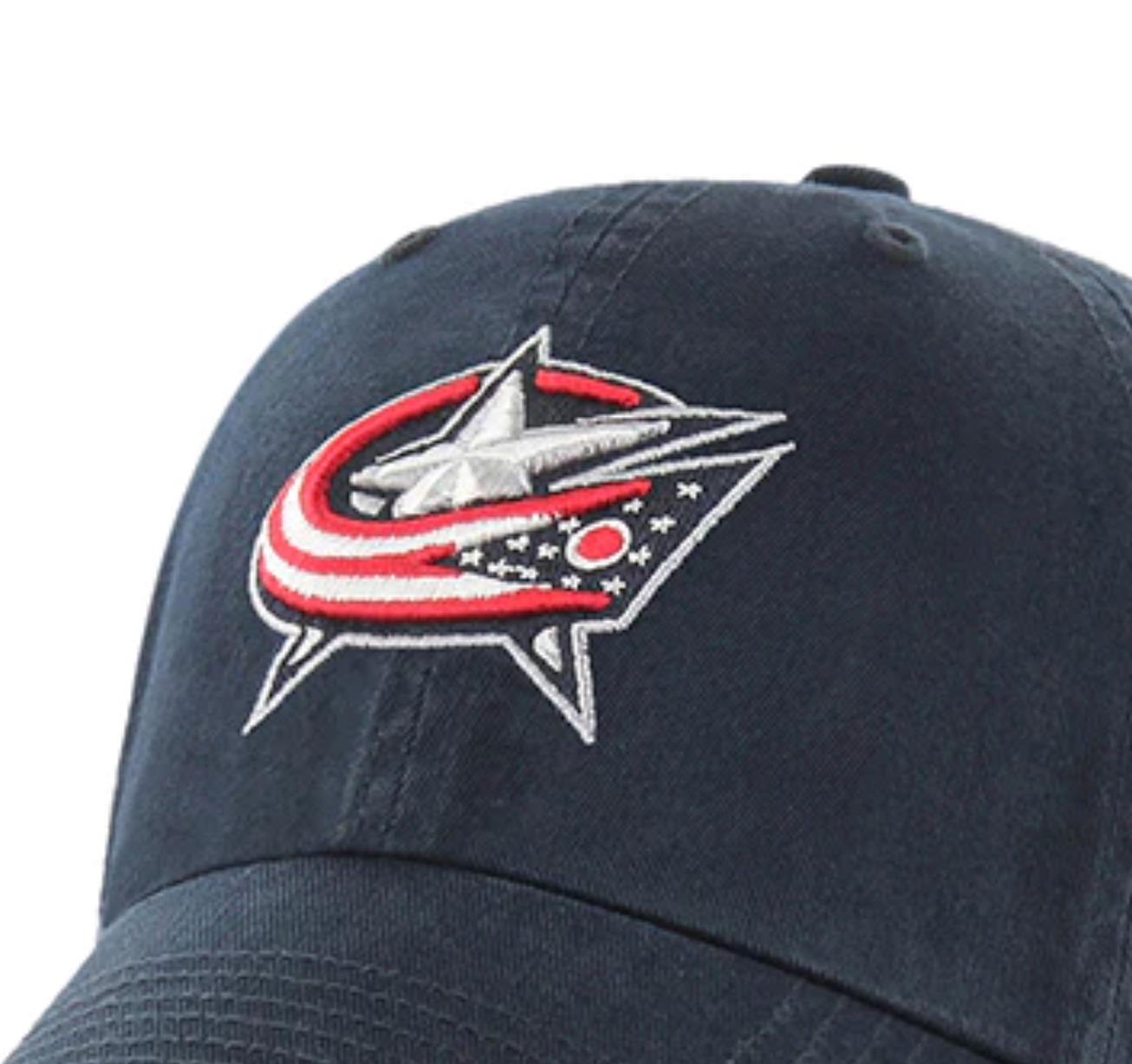 47 Brand NHL Columbus Blue Jackets Clean Up Strapback Hat Cap (New)