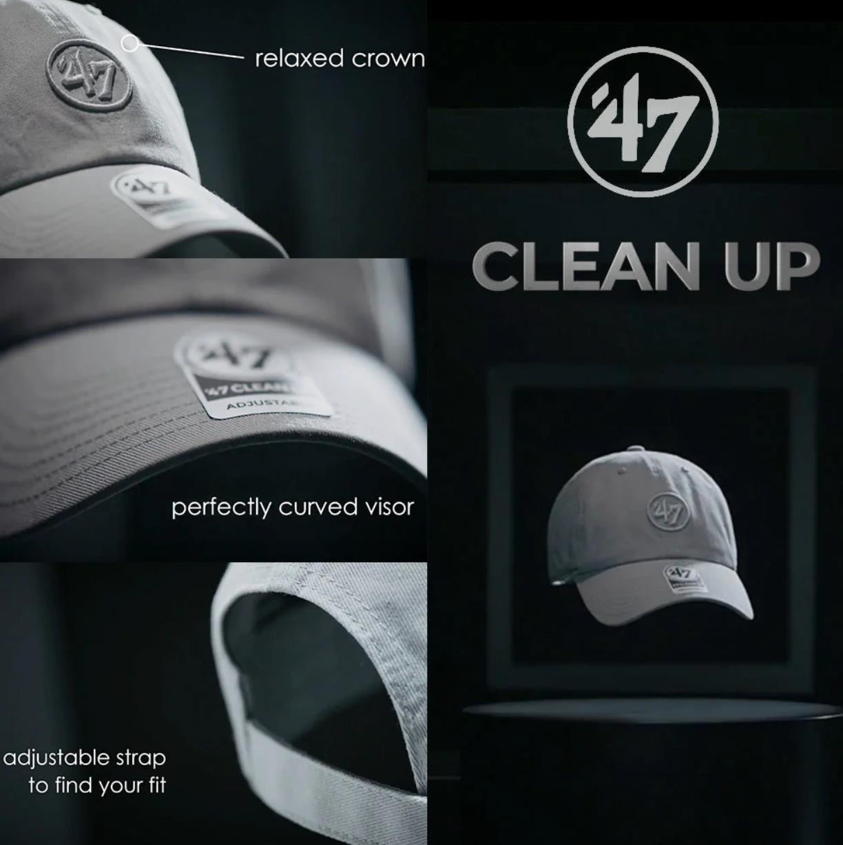 47 Brand NHL Columbus Blue Jackets Clean Up Strapback Hat Cap (New)