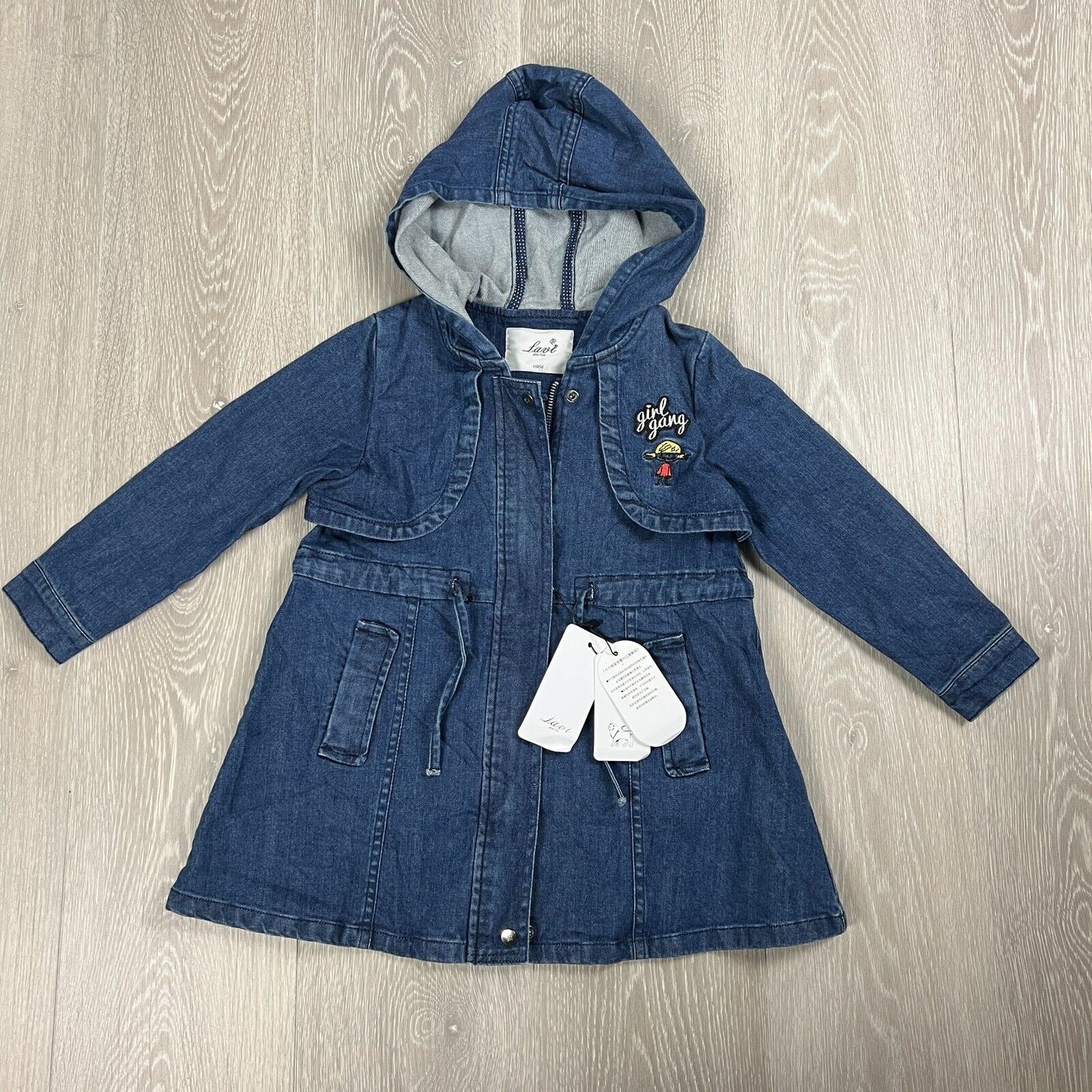 Lavi Girls Full Zip Hooded Denim Jacket Size 5 Years (New)