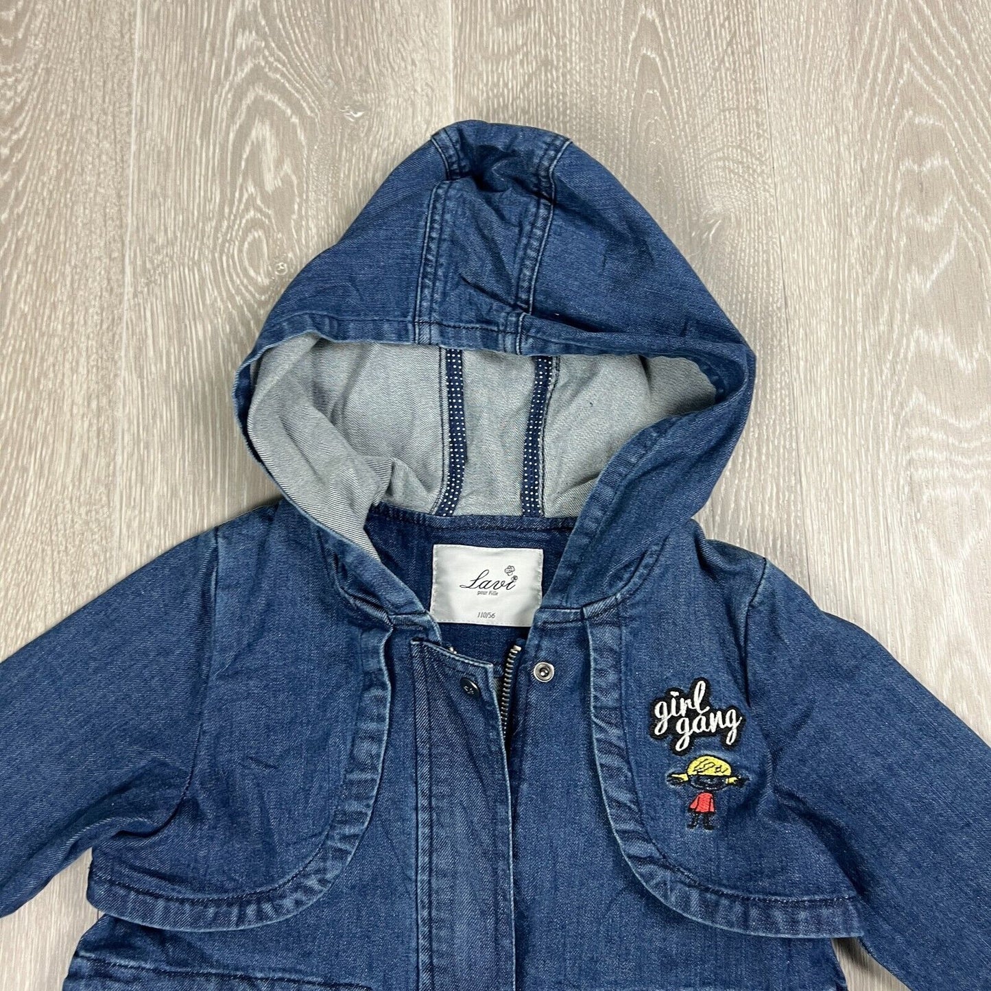 Lavi Girls Full Zip Hooded Denim Jacket Size 5 Years (New)