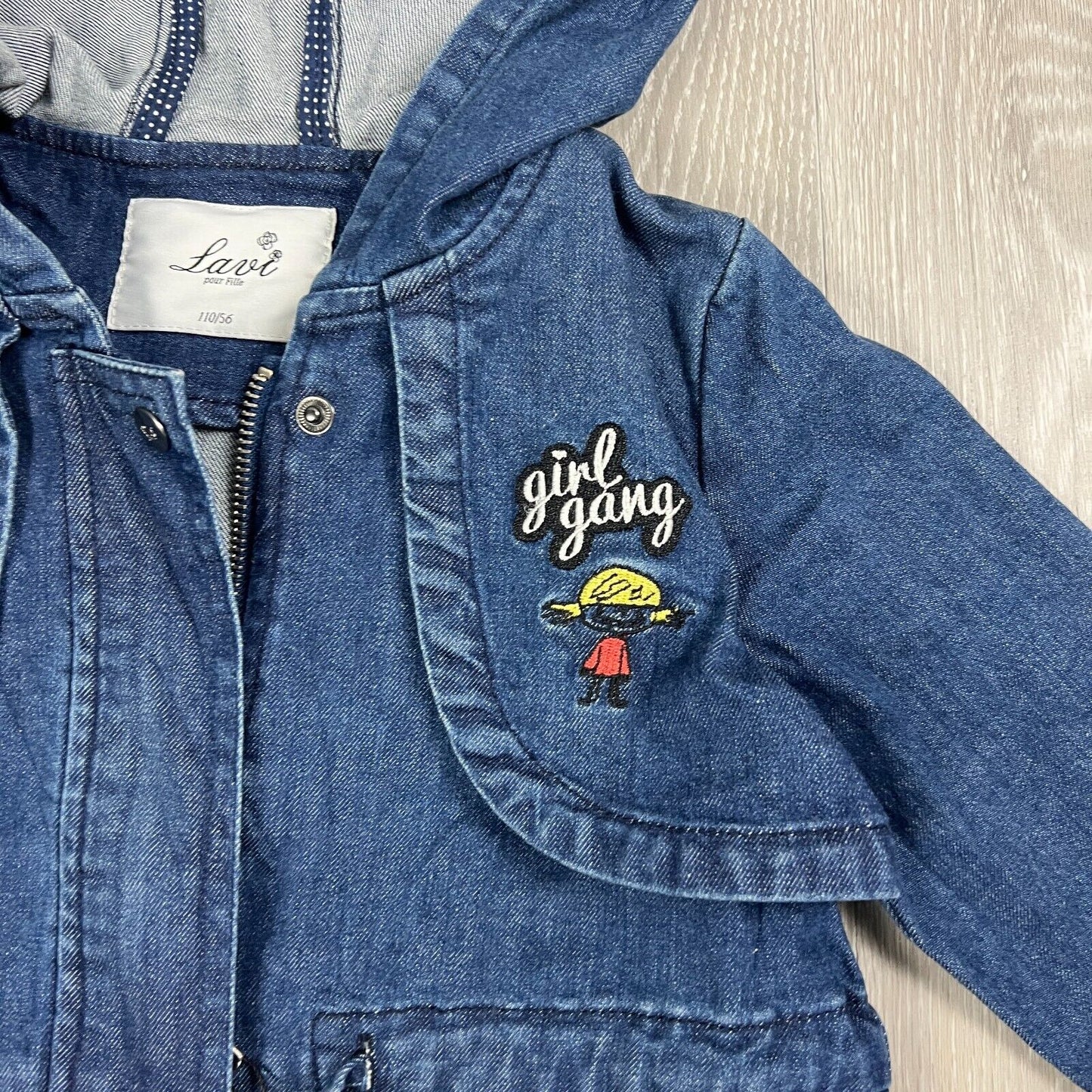 Lavi Girls Full Zip Hooded Denim Jacket Size 5 Years (New)