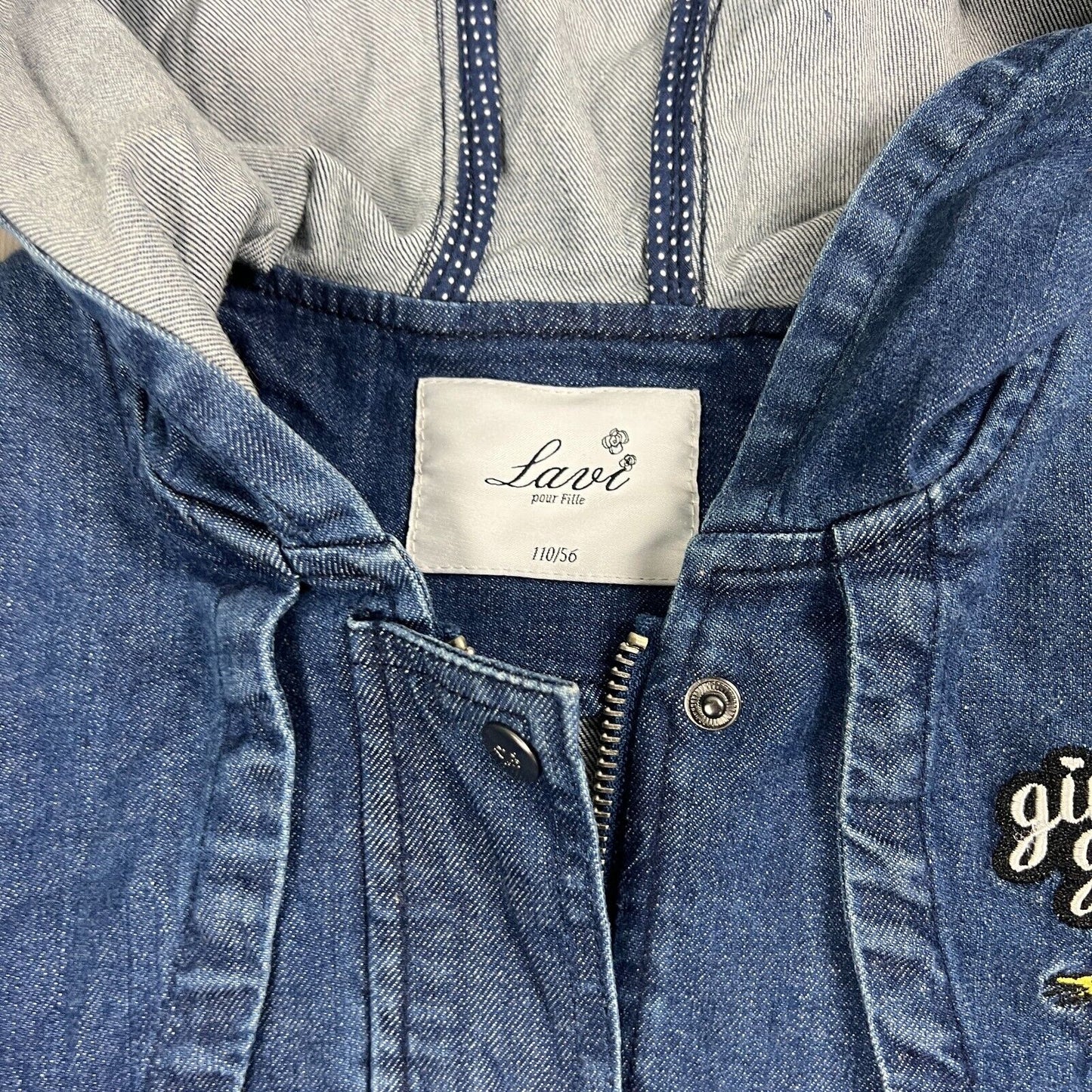 Lavi Girls Full Zip Hooded Denim Jacket Size 5 Years (New)