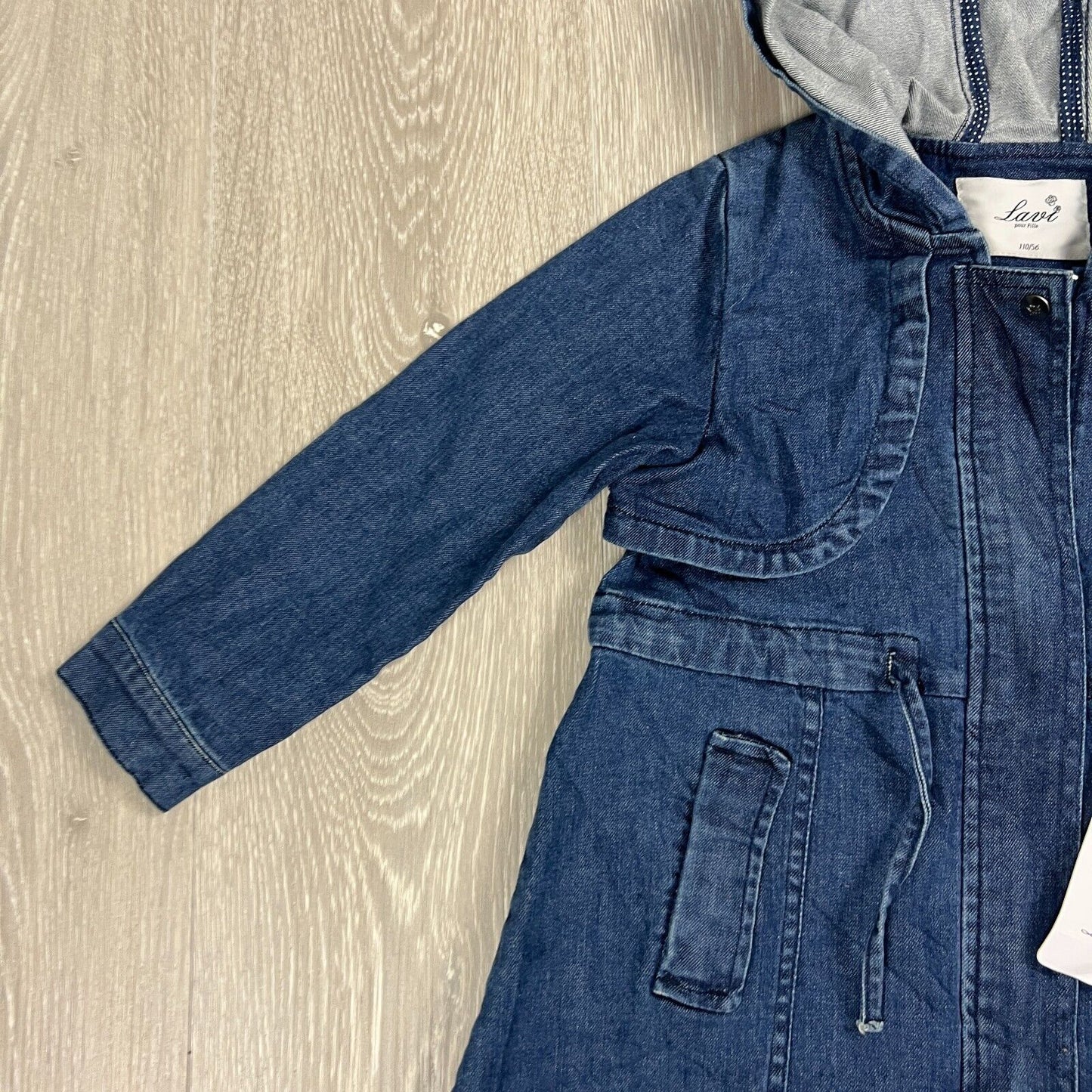 Lavi Girls Full Zip Hooded Denim Jacket Size 5 Years (New)