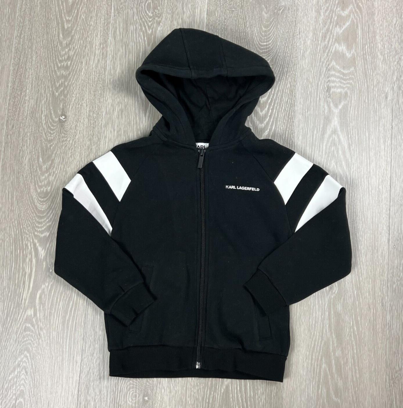 Karl Lagerfeld Kids Black Full Zip Hoodie Size 6 Years