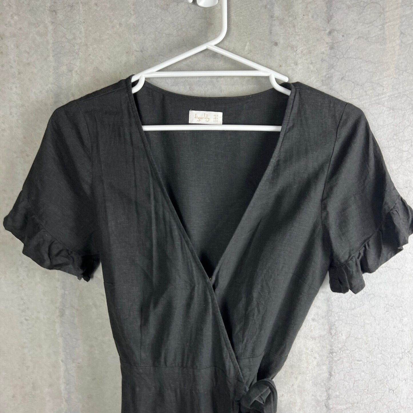 Tigerlily Womens Black Wrap Dress Size AU 8