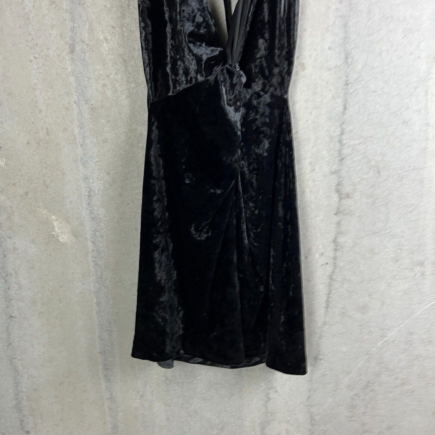 Zara Womens Slinky Velour Black Strappt Mini Dress Size Small (New)