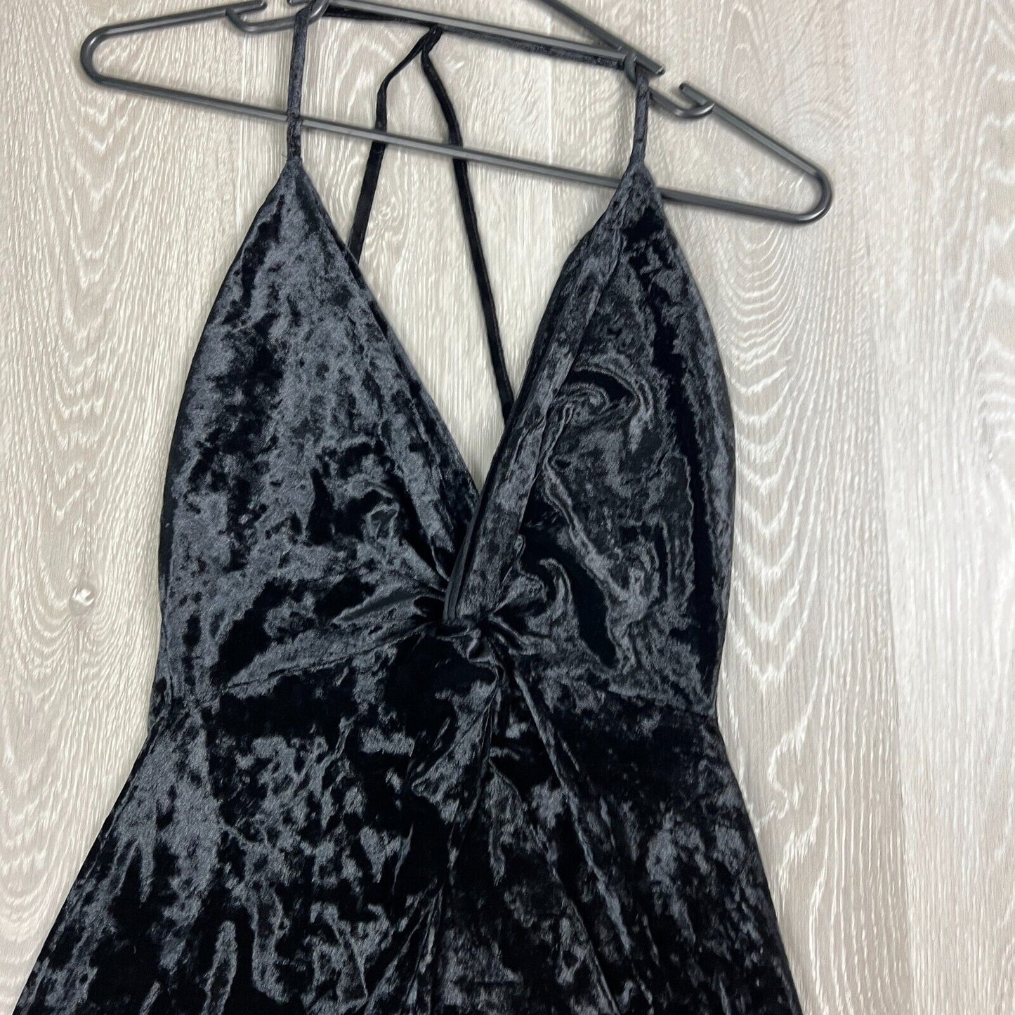 Zara Womens Slinky Velour Black Strappt Mini Dress Size Small (New)