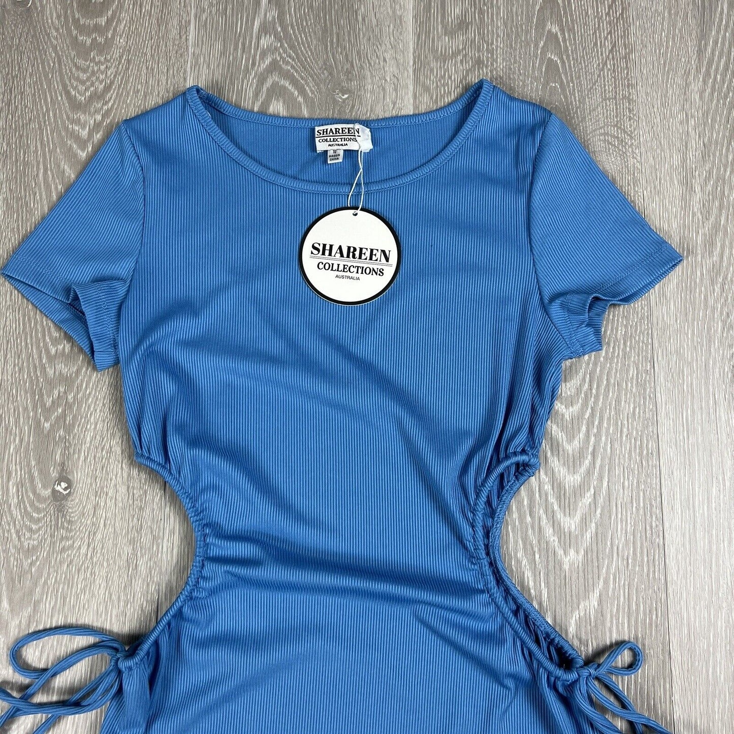Shareen Collections Australia Womens Body Con Blue Side Opening Dress Size 10