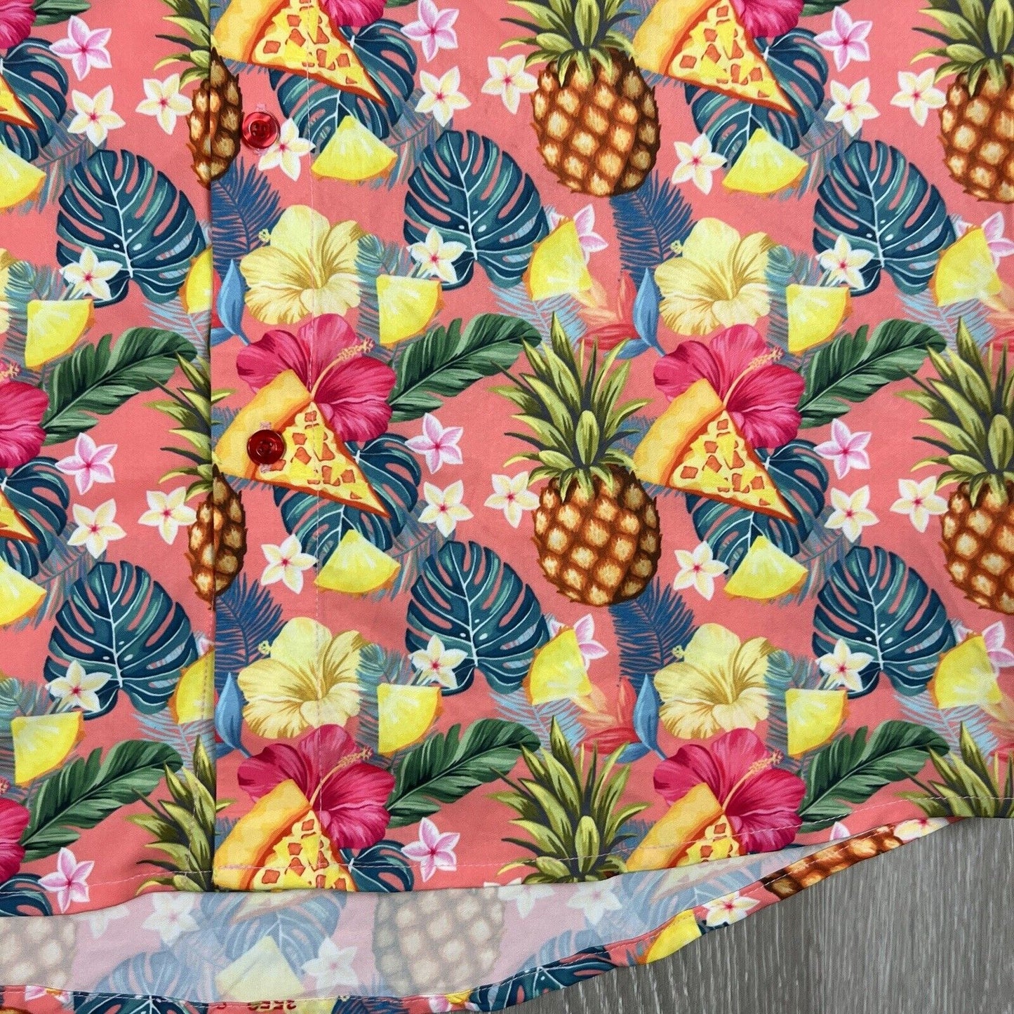 Pizza Hut Short Sleeve Button Up Hawaiian Shirt Size Small