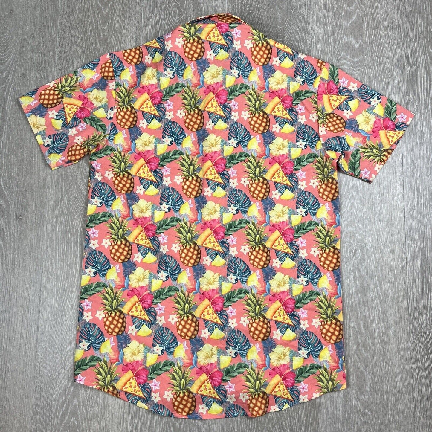 Pizza Hut Short Sleeve Button Up Hawaiian Shirt Size Small