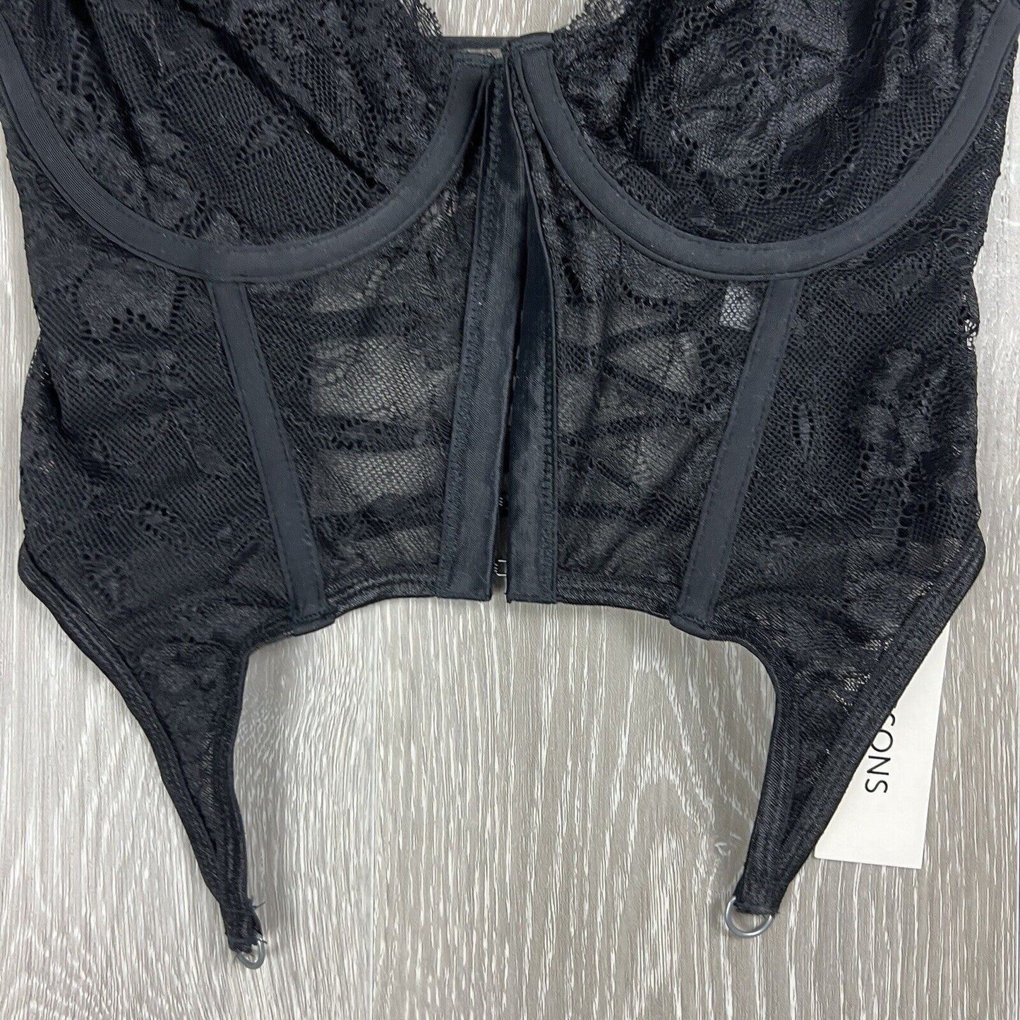 Glassons Womens Black Lacy Top Bustier Size 6 (New)