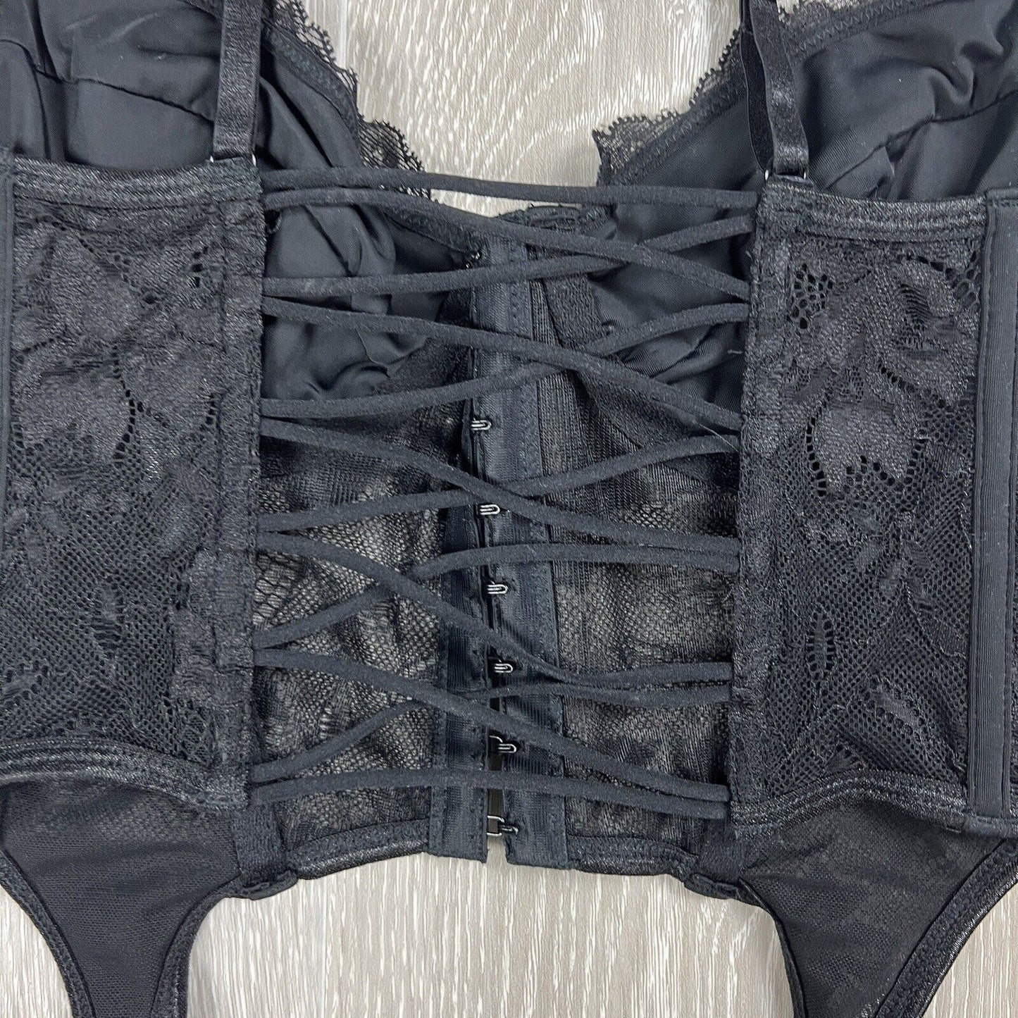 Glassons Womens Black Lacy Top Bustier Size 6 (New)