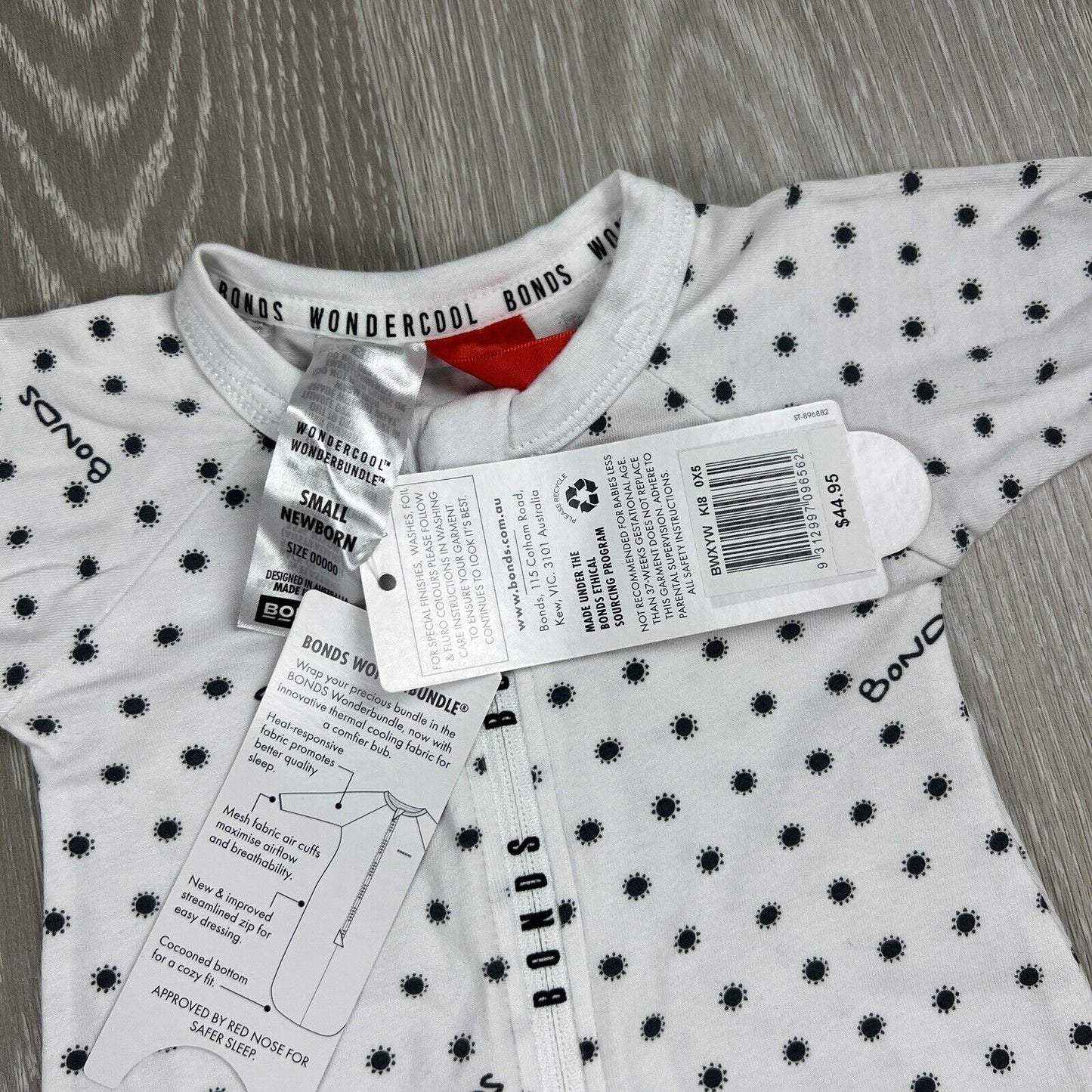 Bonds Wondercool Wonderbundle Small Newborn Zippy Size 00000 (New)