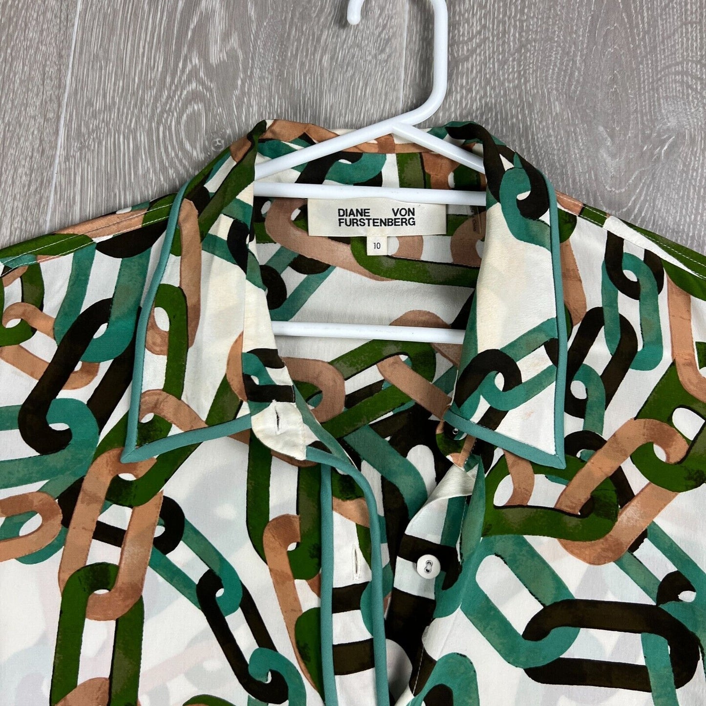 Diane Von Furstenberg Women’s Long Sleeve Blouse Top Size 10