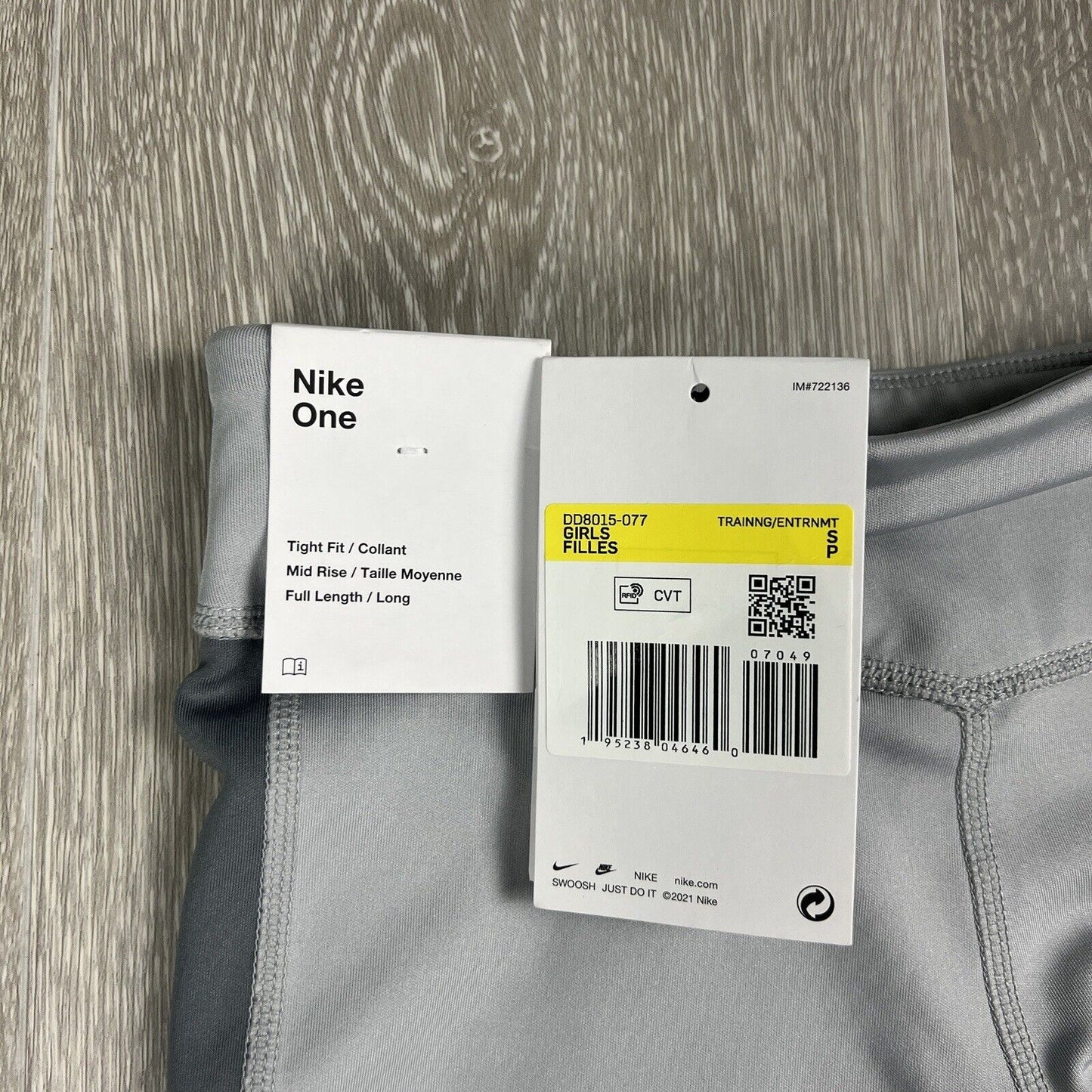 Nike Womens Grey Activewear Tight Fit Full Length Leggings Size Small (New)